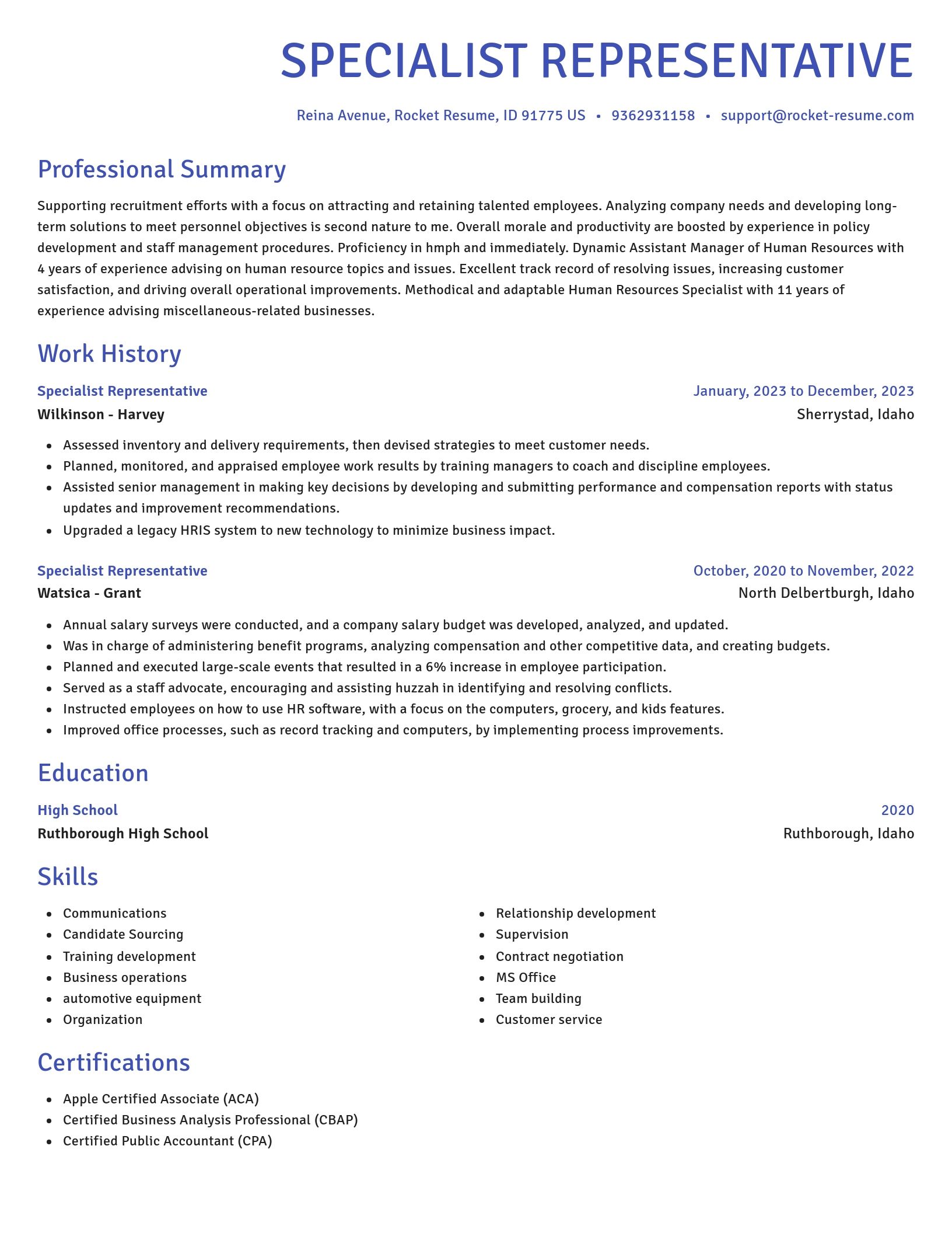 Novel resume template