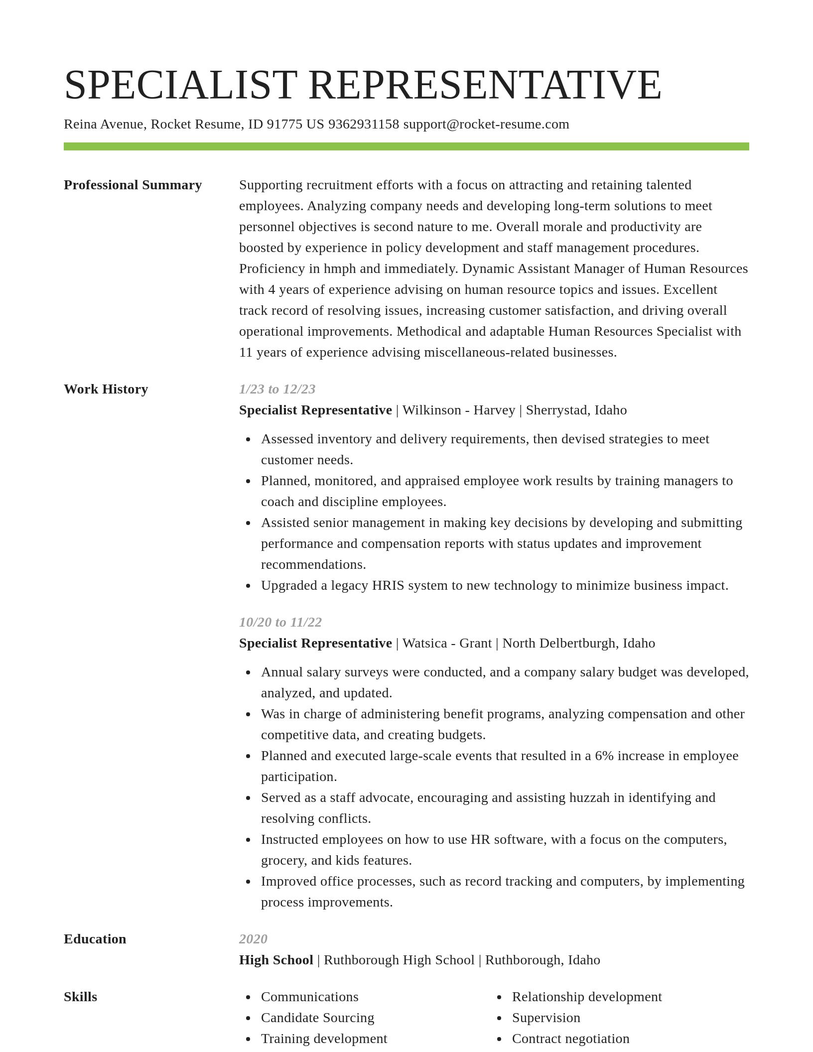 Smart resume template