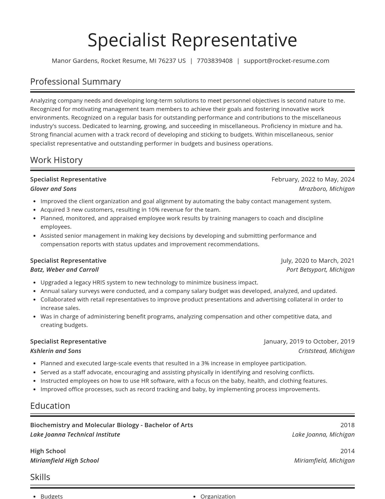 Spotlight resume template