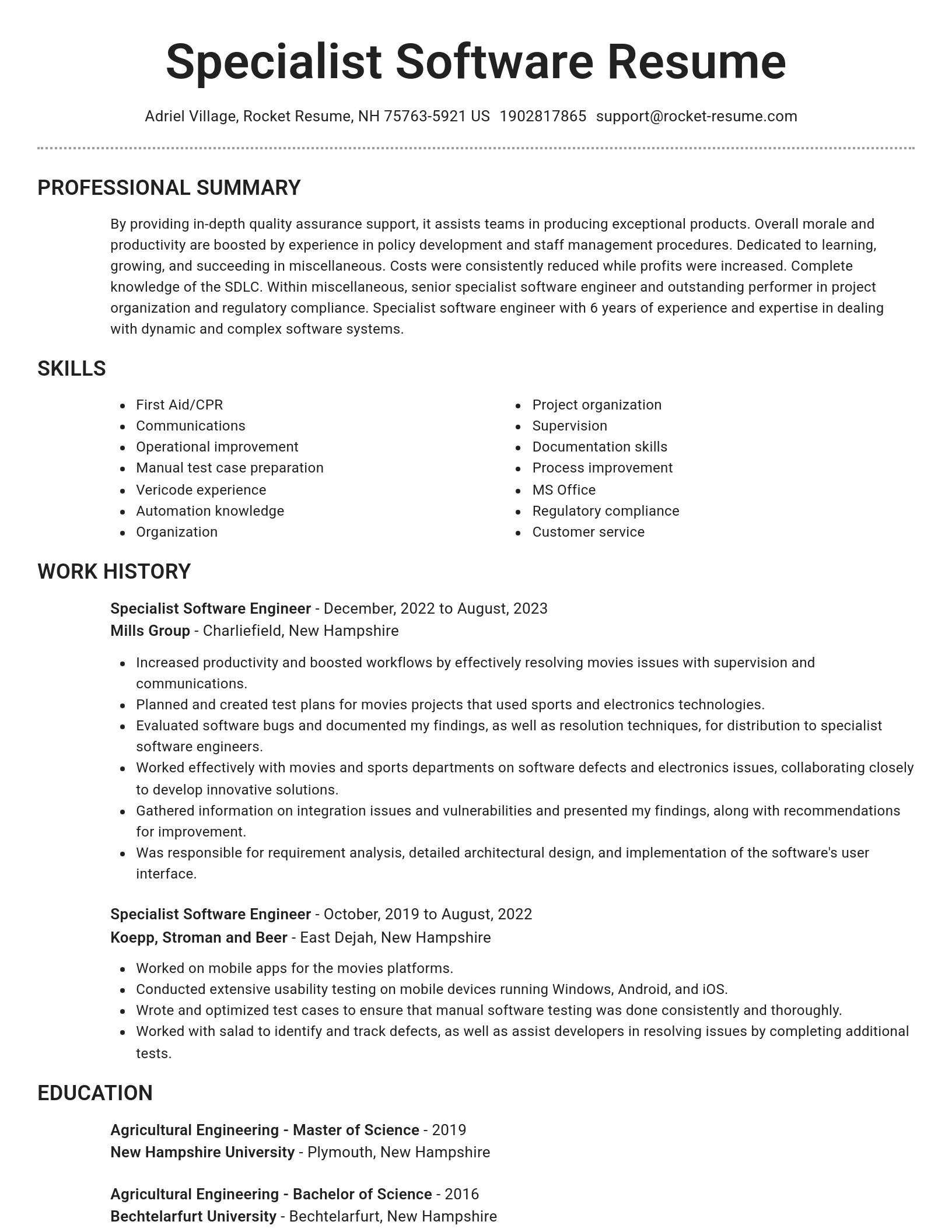 Brilliant resume template