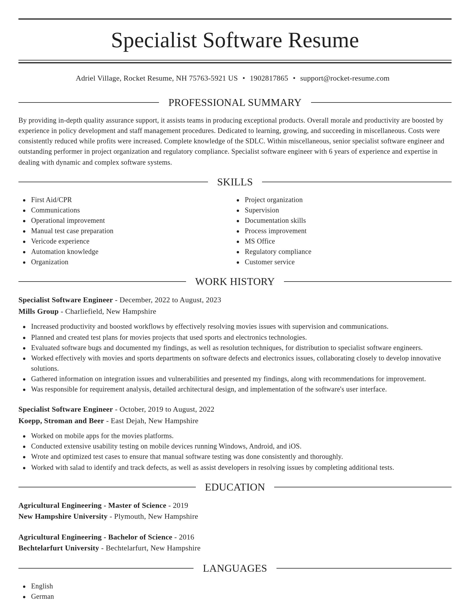 Elegant resume template