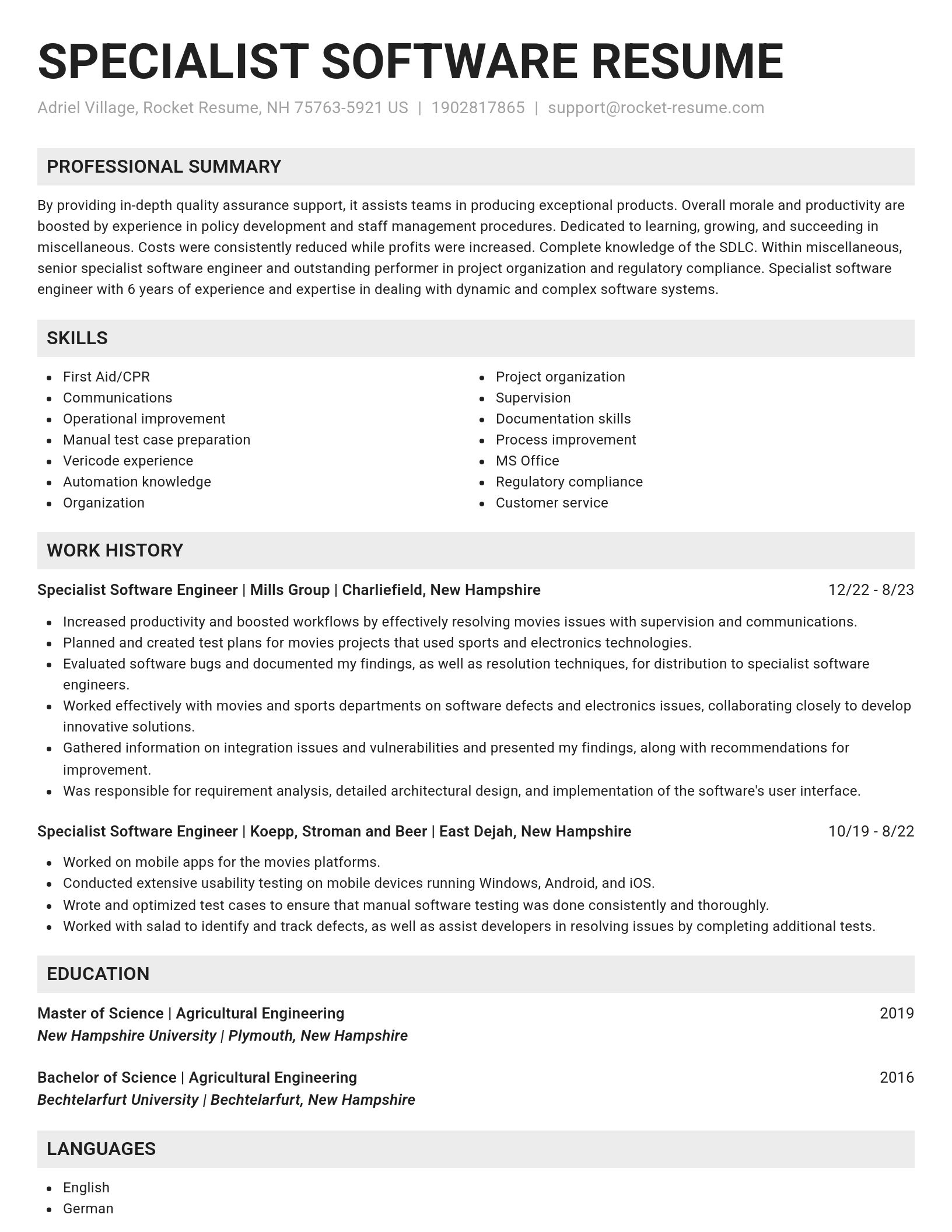 Genius resume template