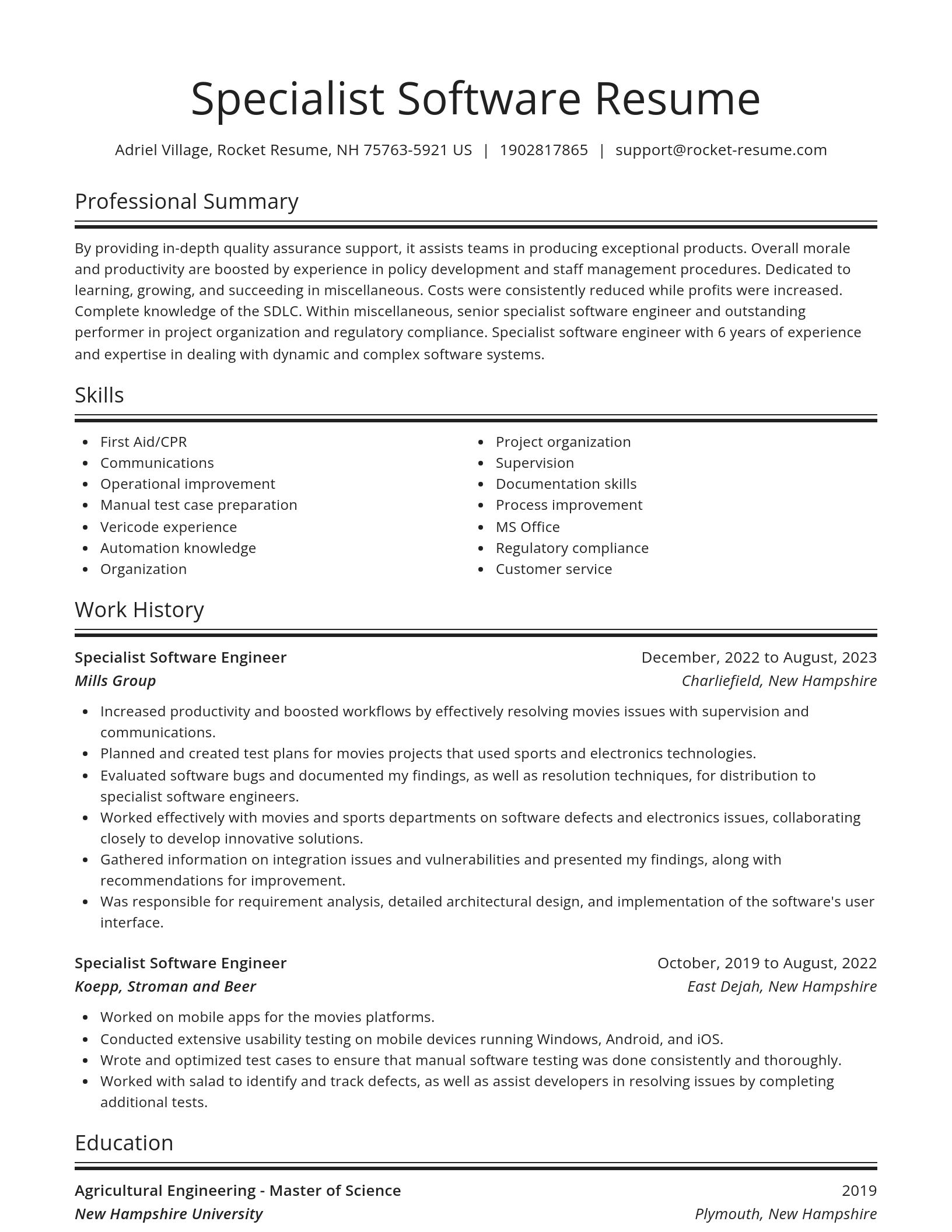 Spotlight resume template