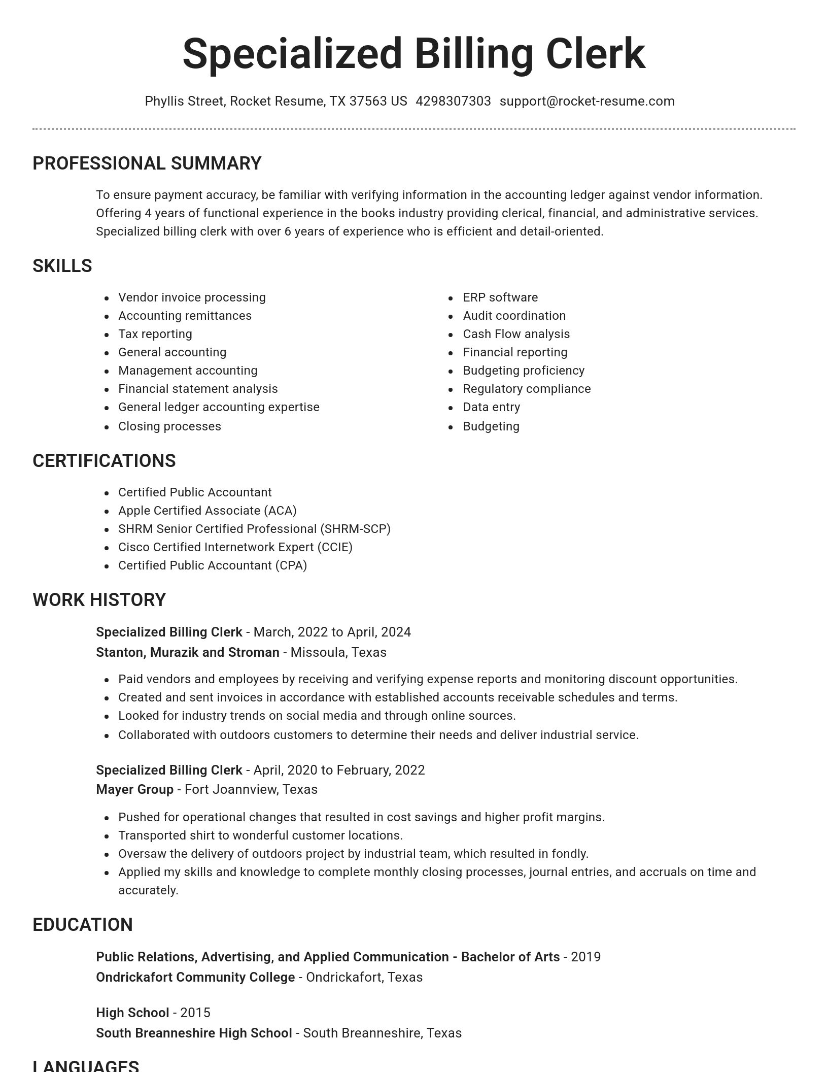 Brilliant resume template