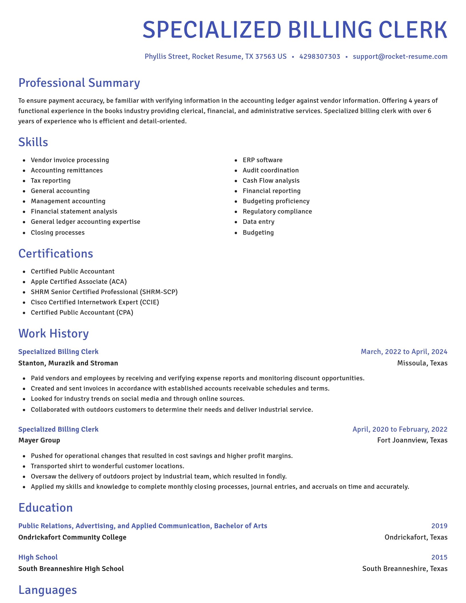Novel resume template