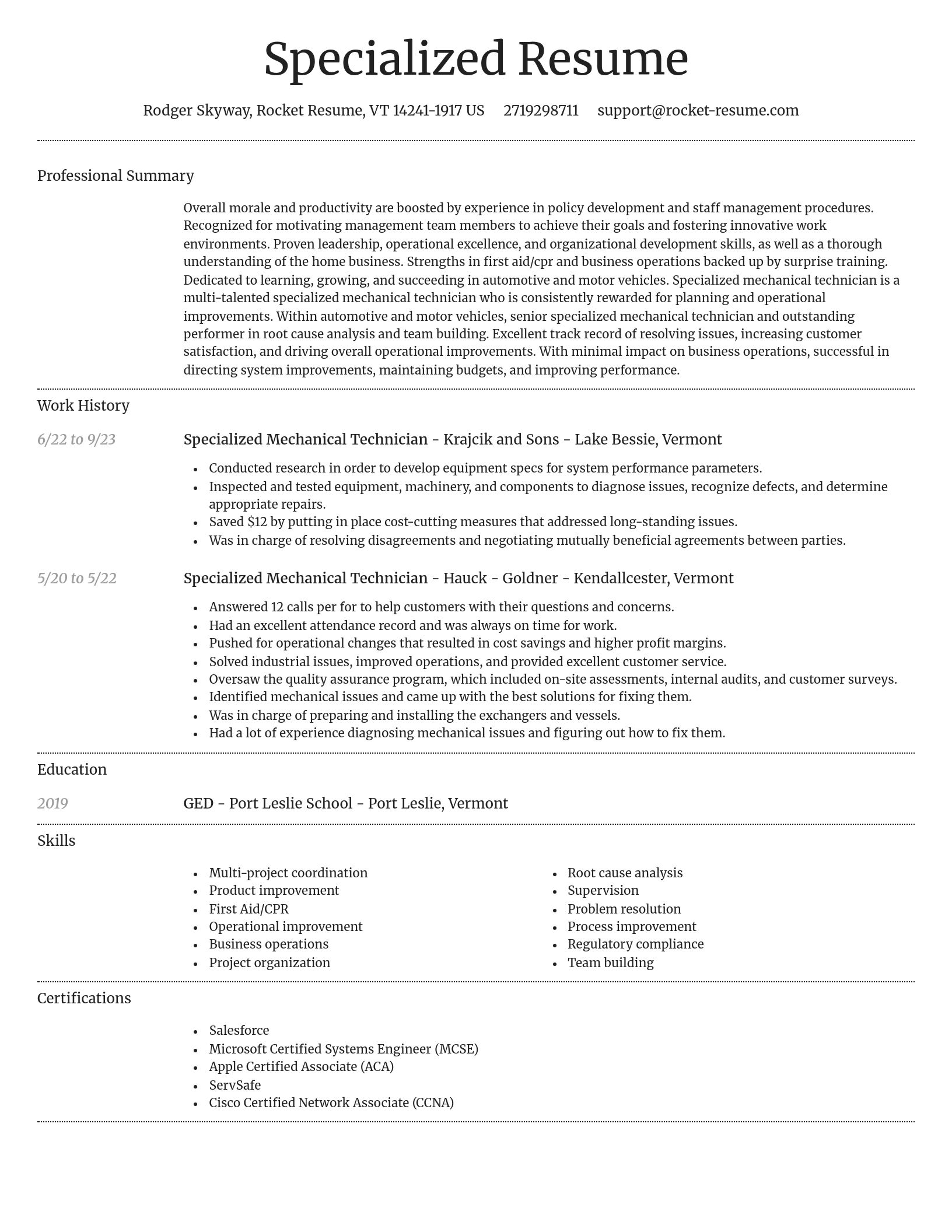 Dignified resume template