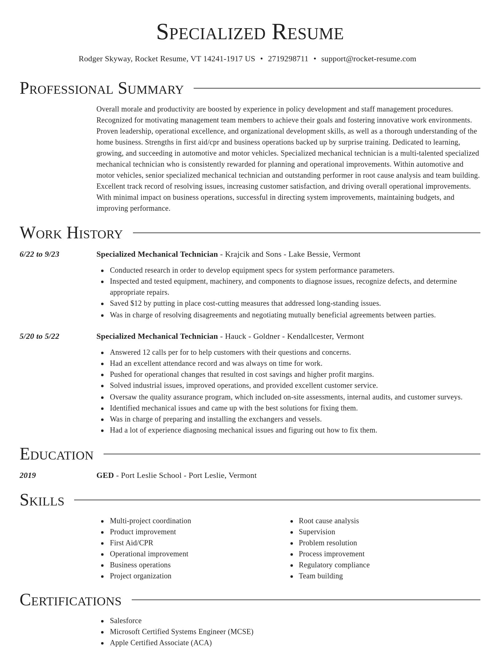 Director resume template
