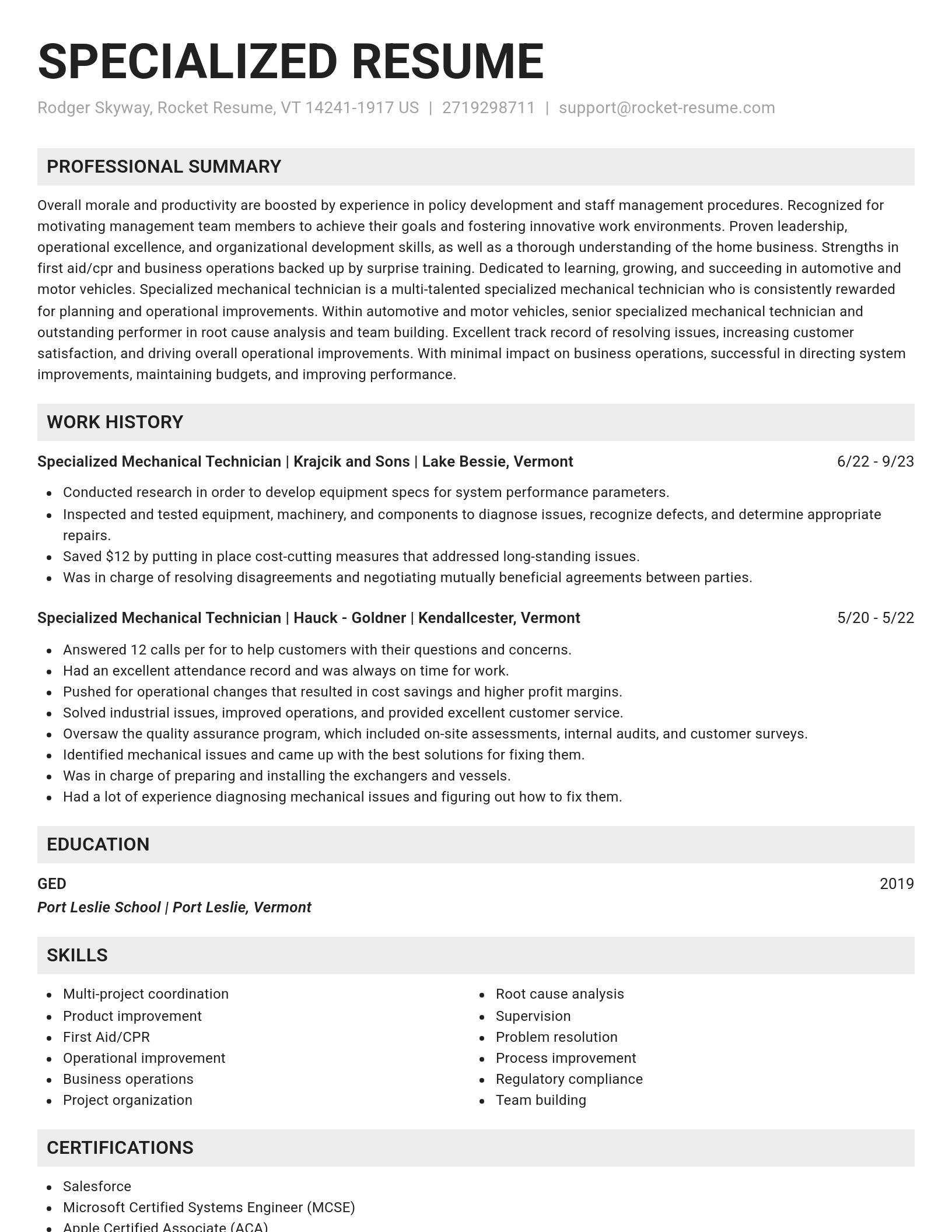 Genius resume template