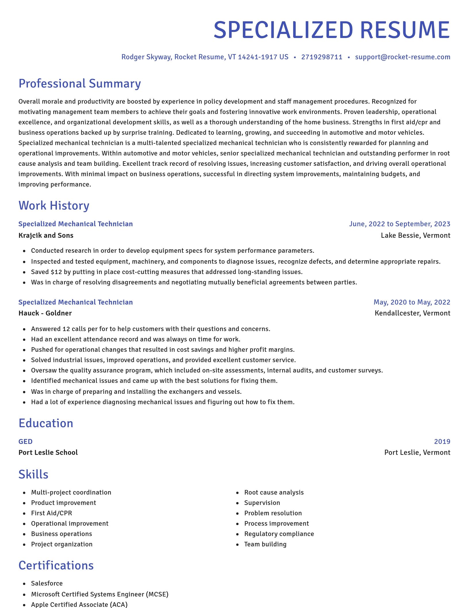 Novel resume template