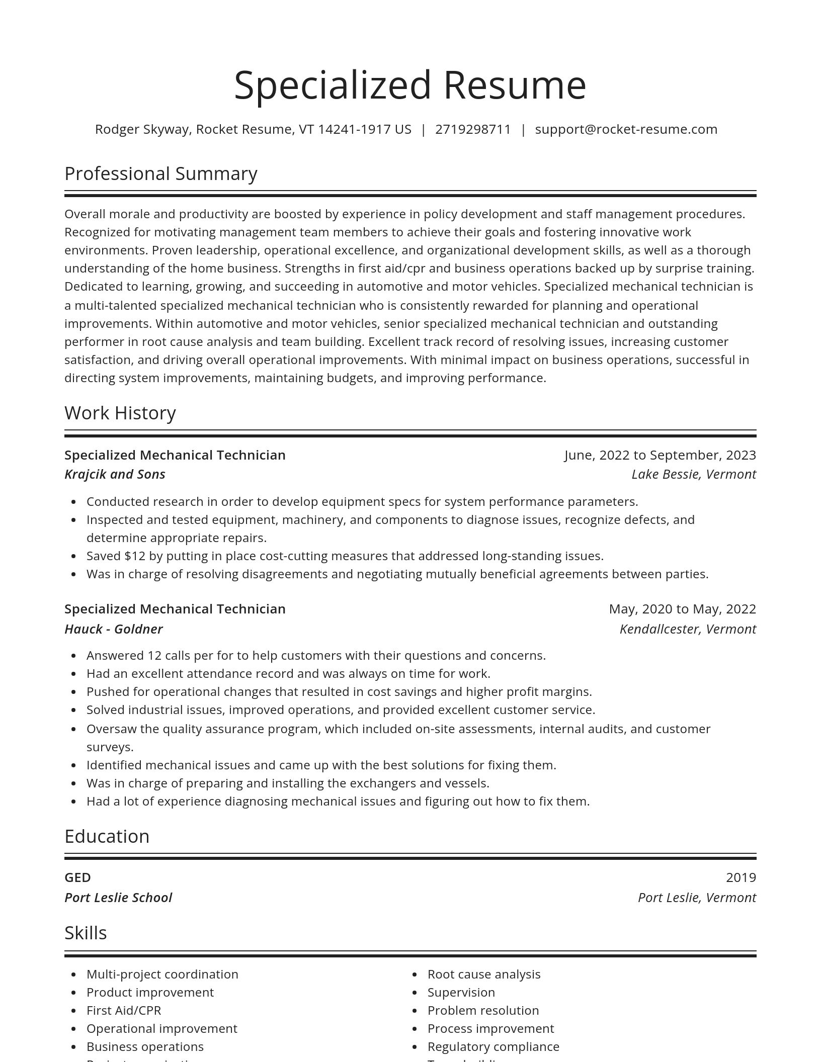 Spotlight resume template