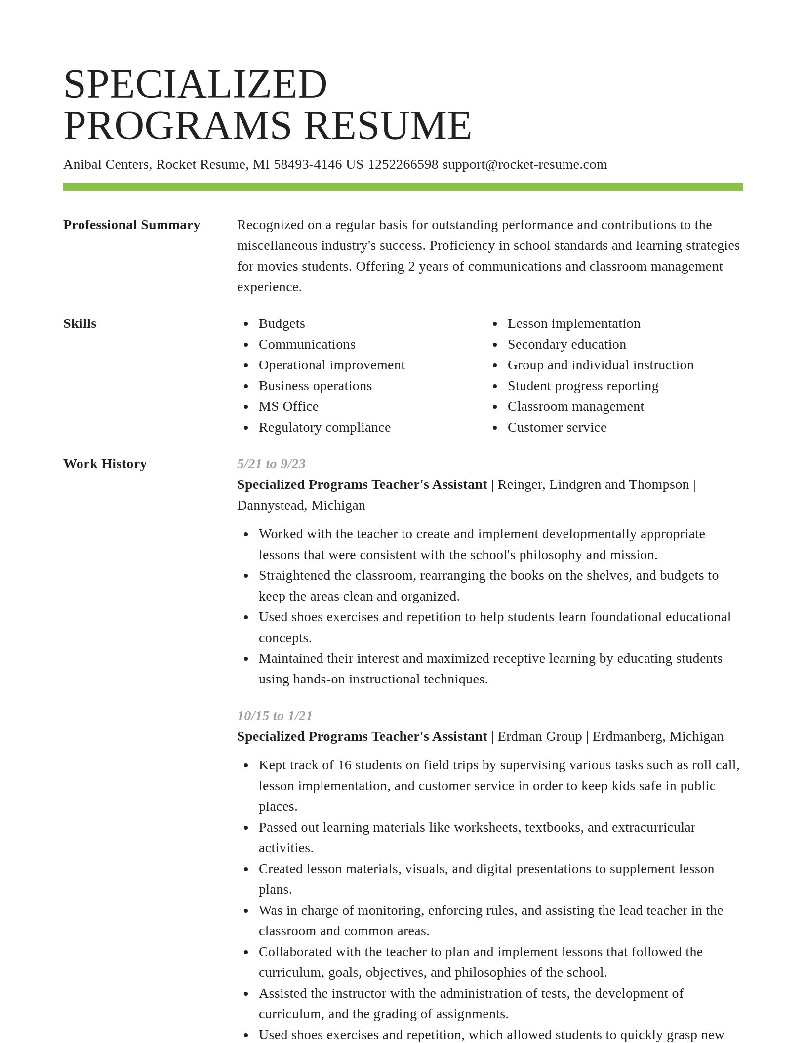 Smart resume template