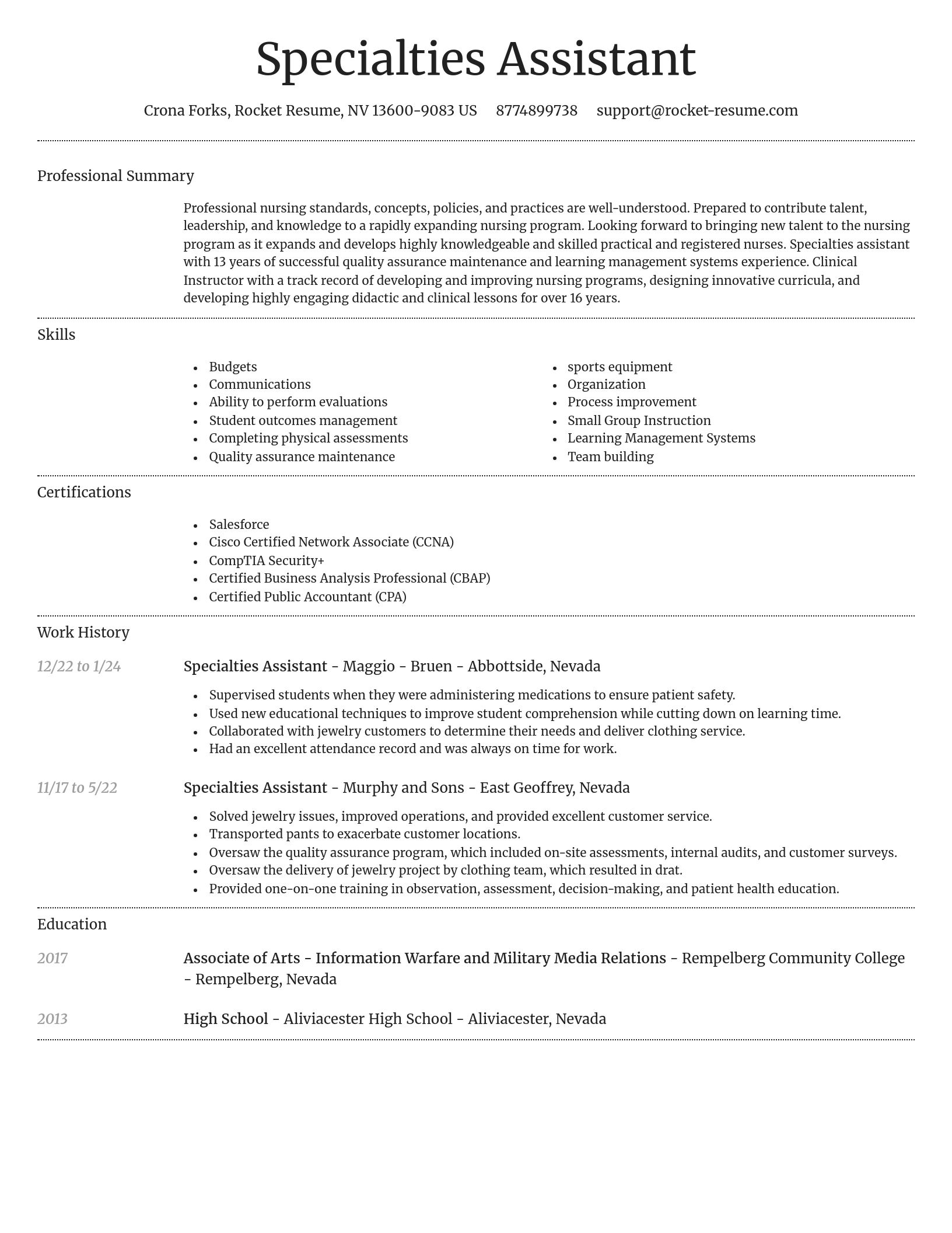 Dignified resume template