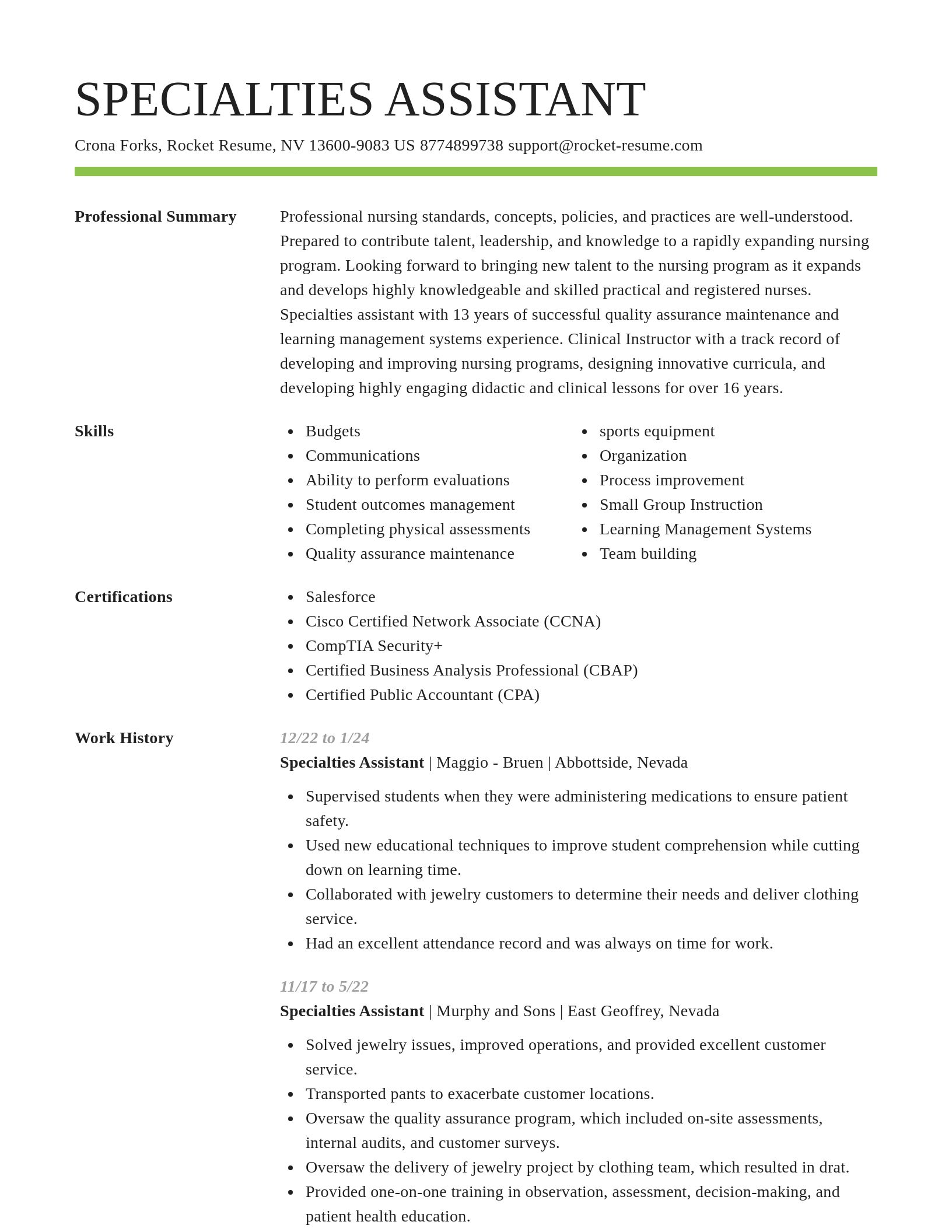 Smart resume template