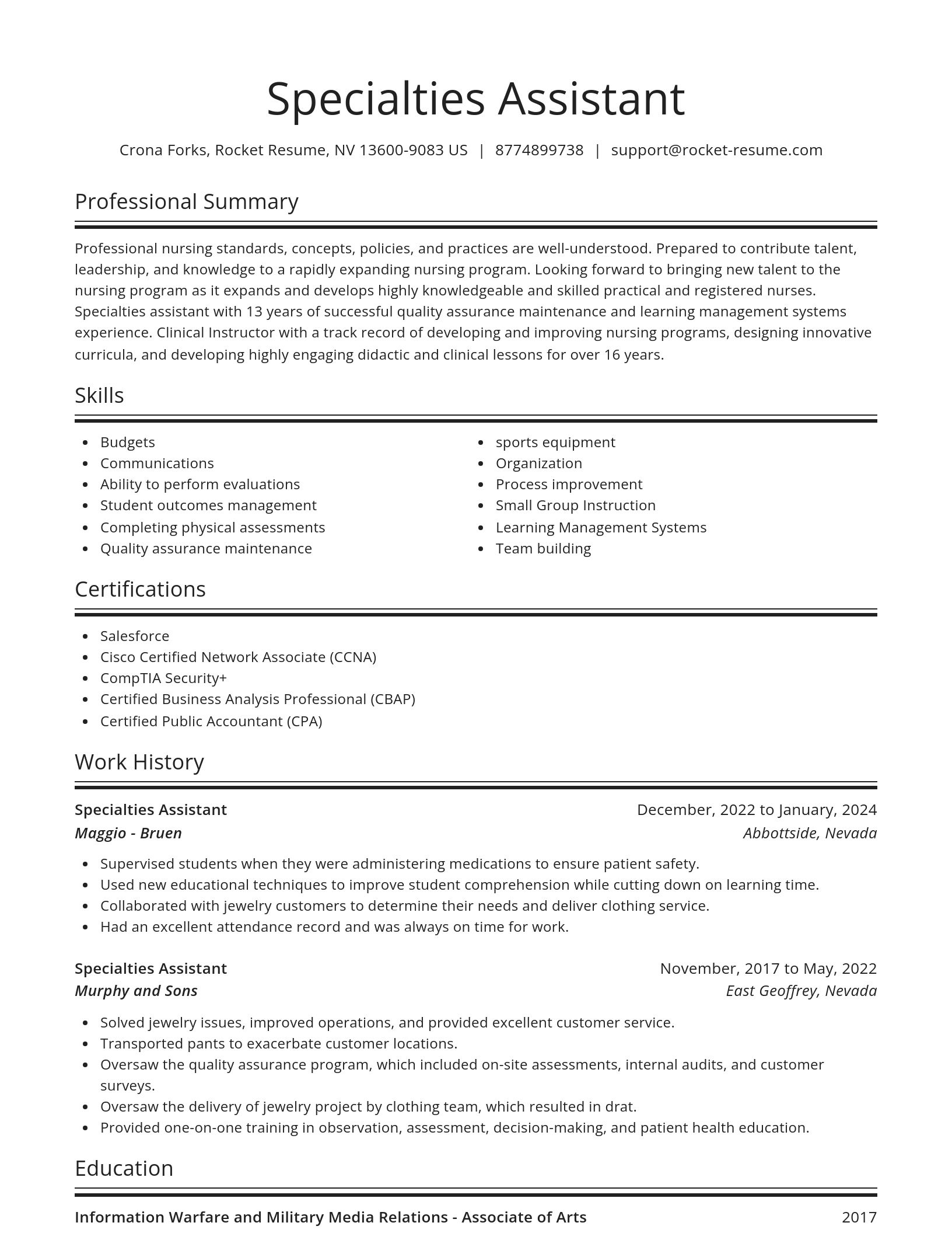 Spotlight resume template