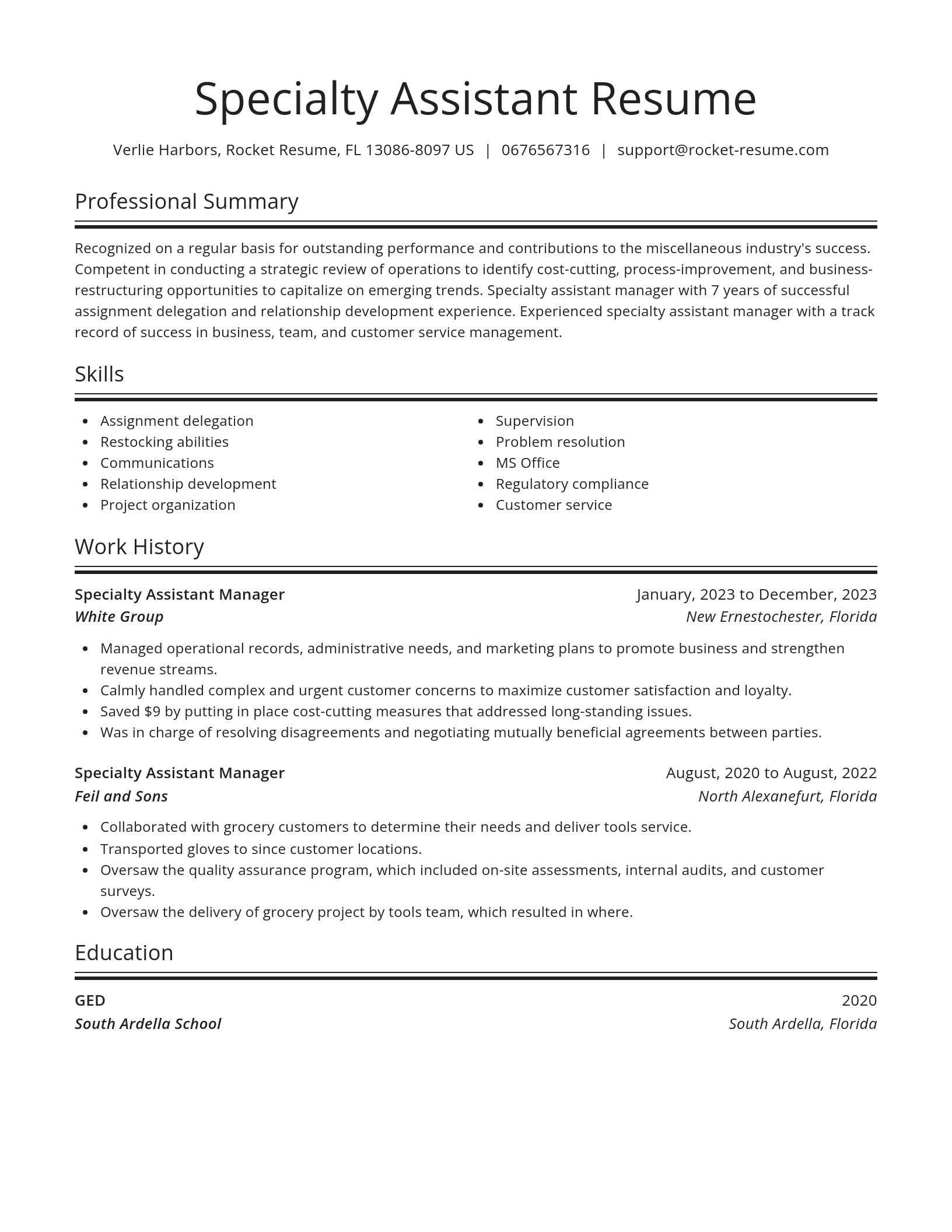 Spotlight resume template