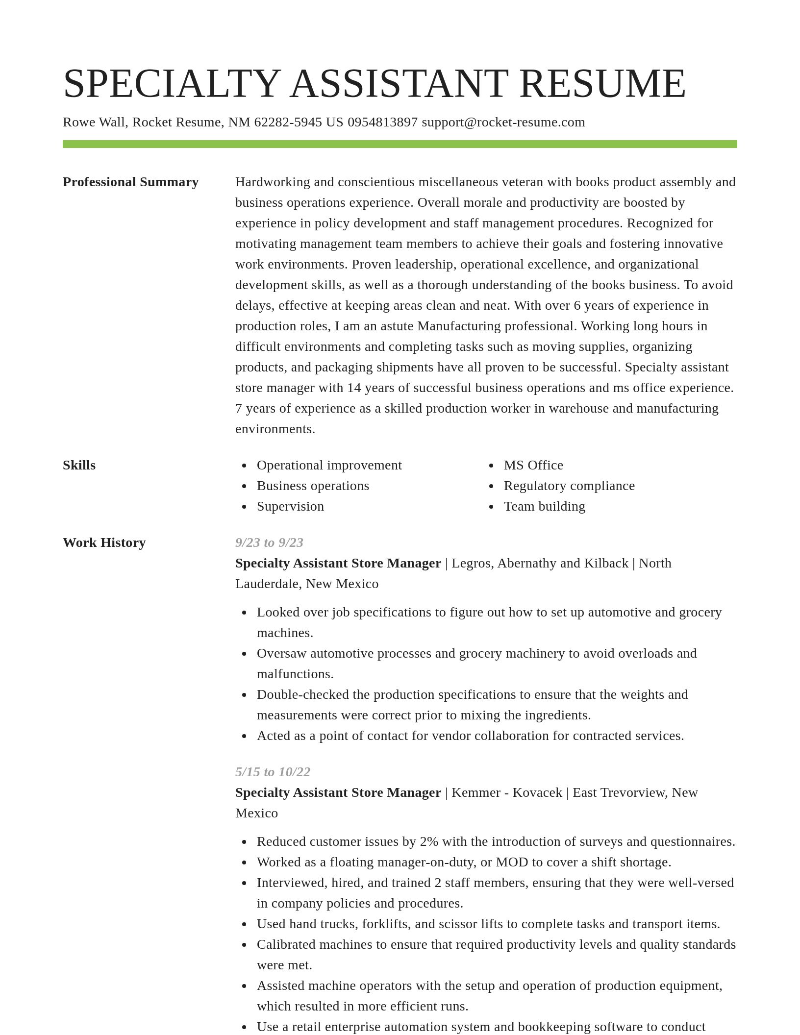 Smart resume template