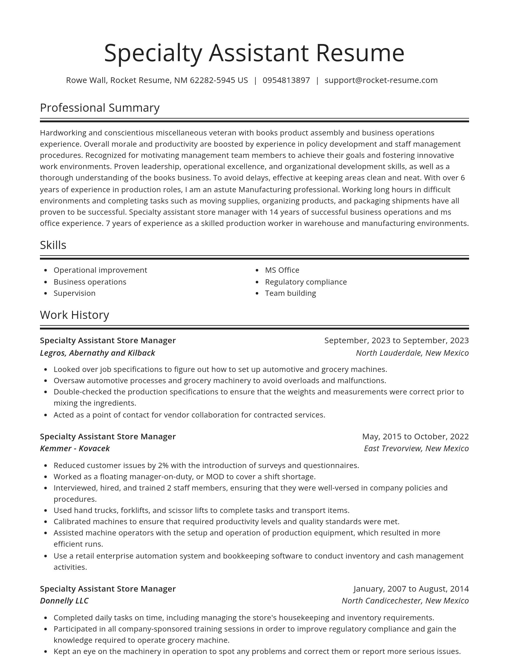 Spotlight resume template