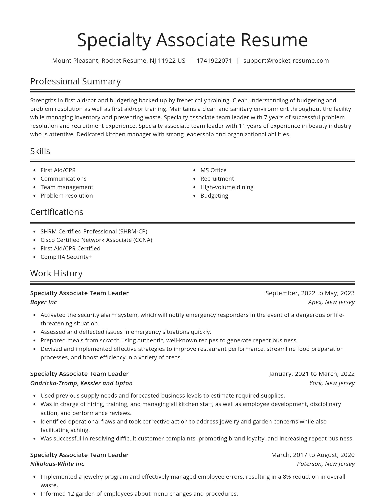 Spotlight resume template