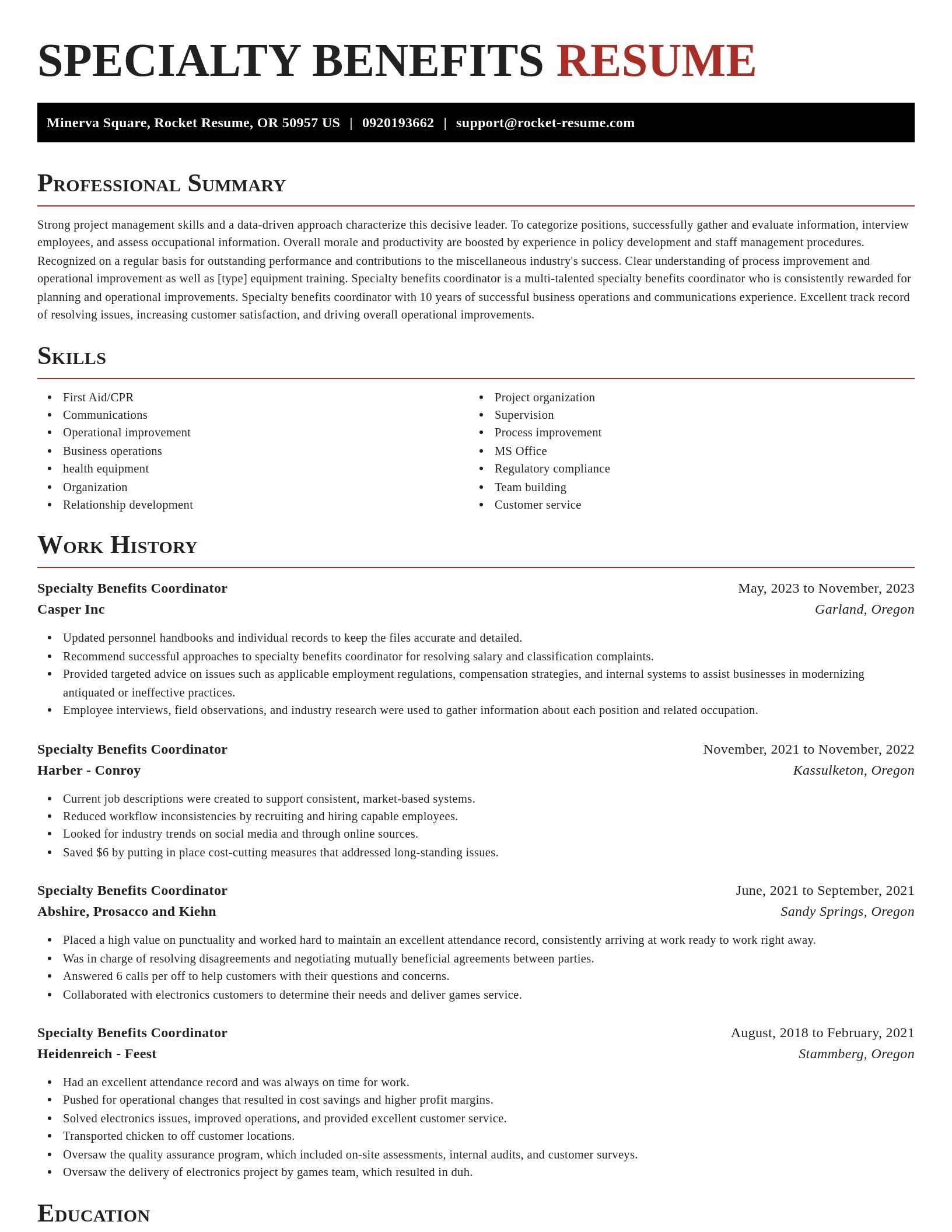 Exquisite resume template