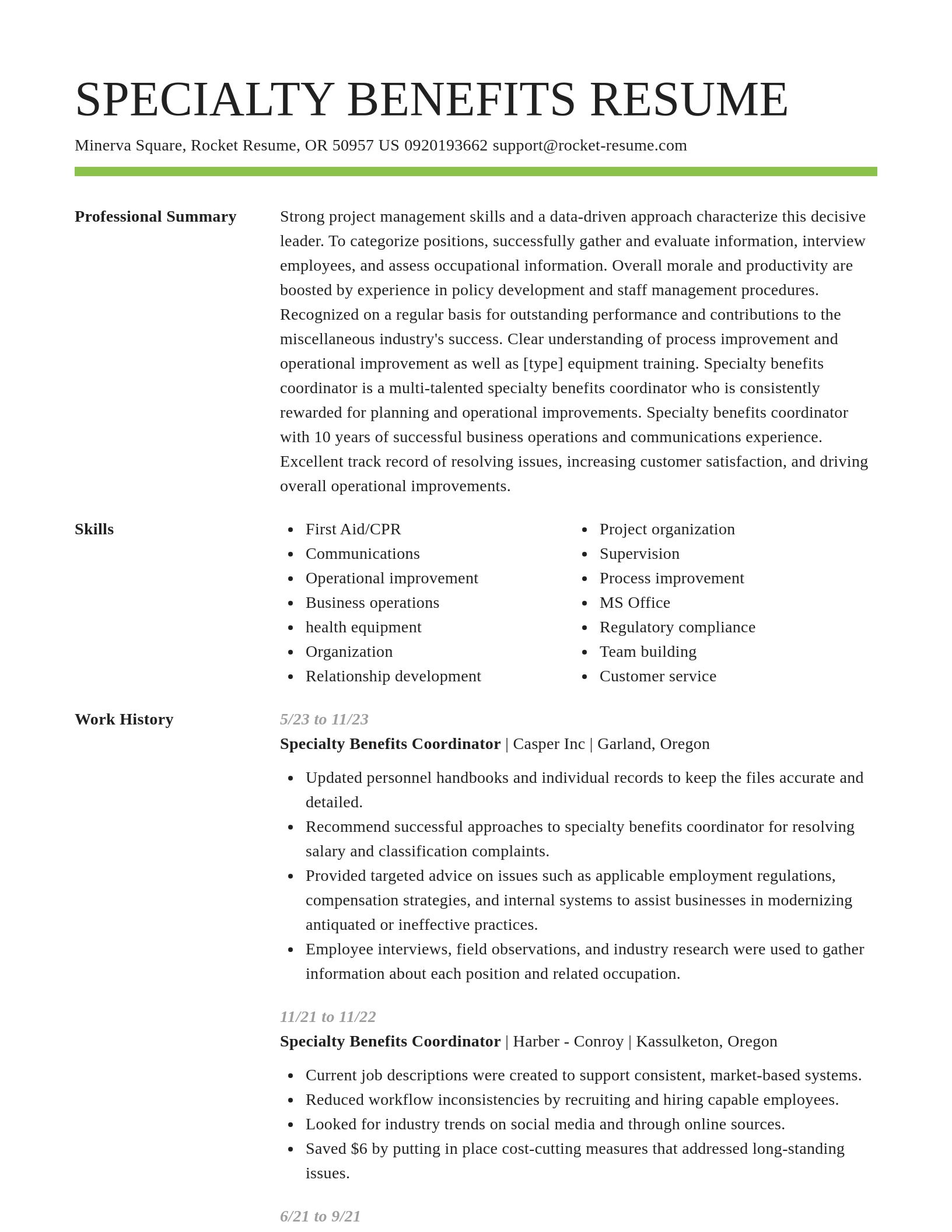 Smart resume template