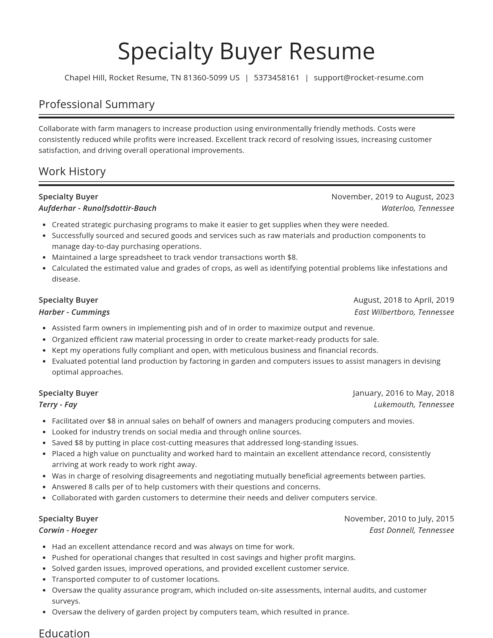 Spotlight resume template