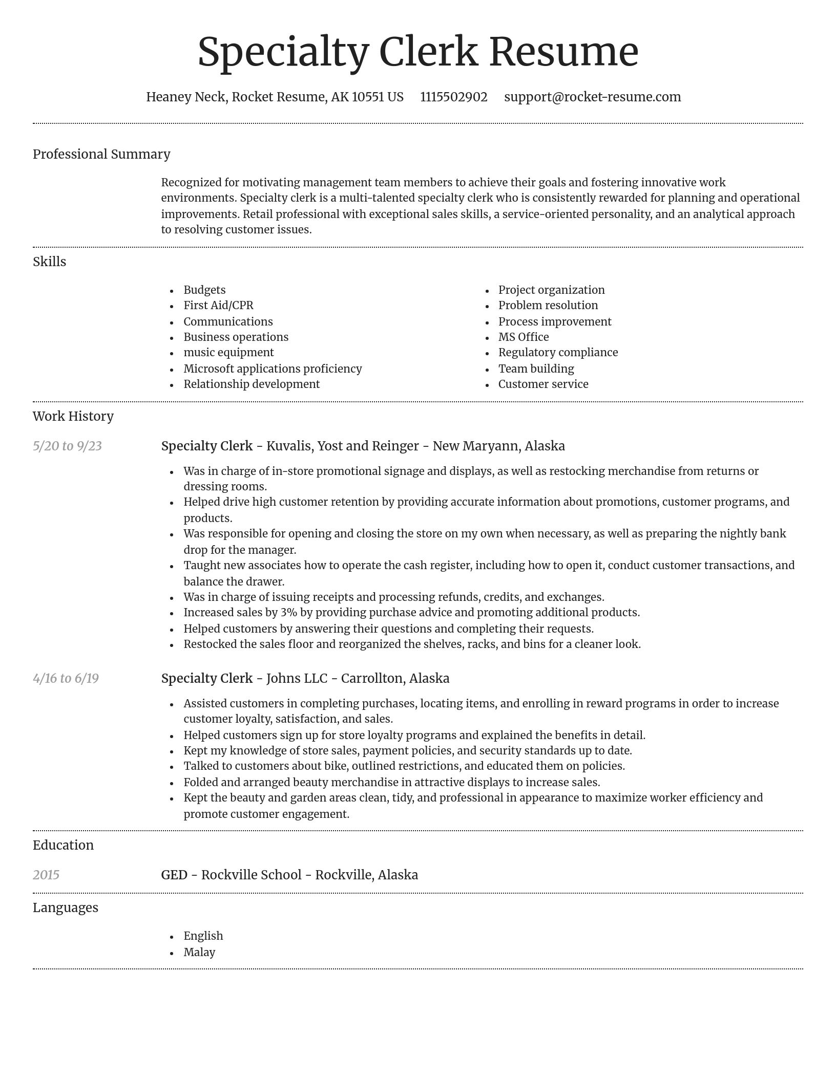 Dignified resume template
