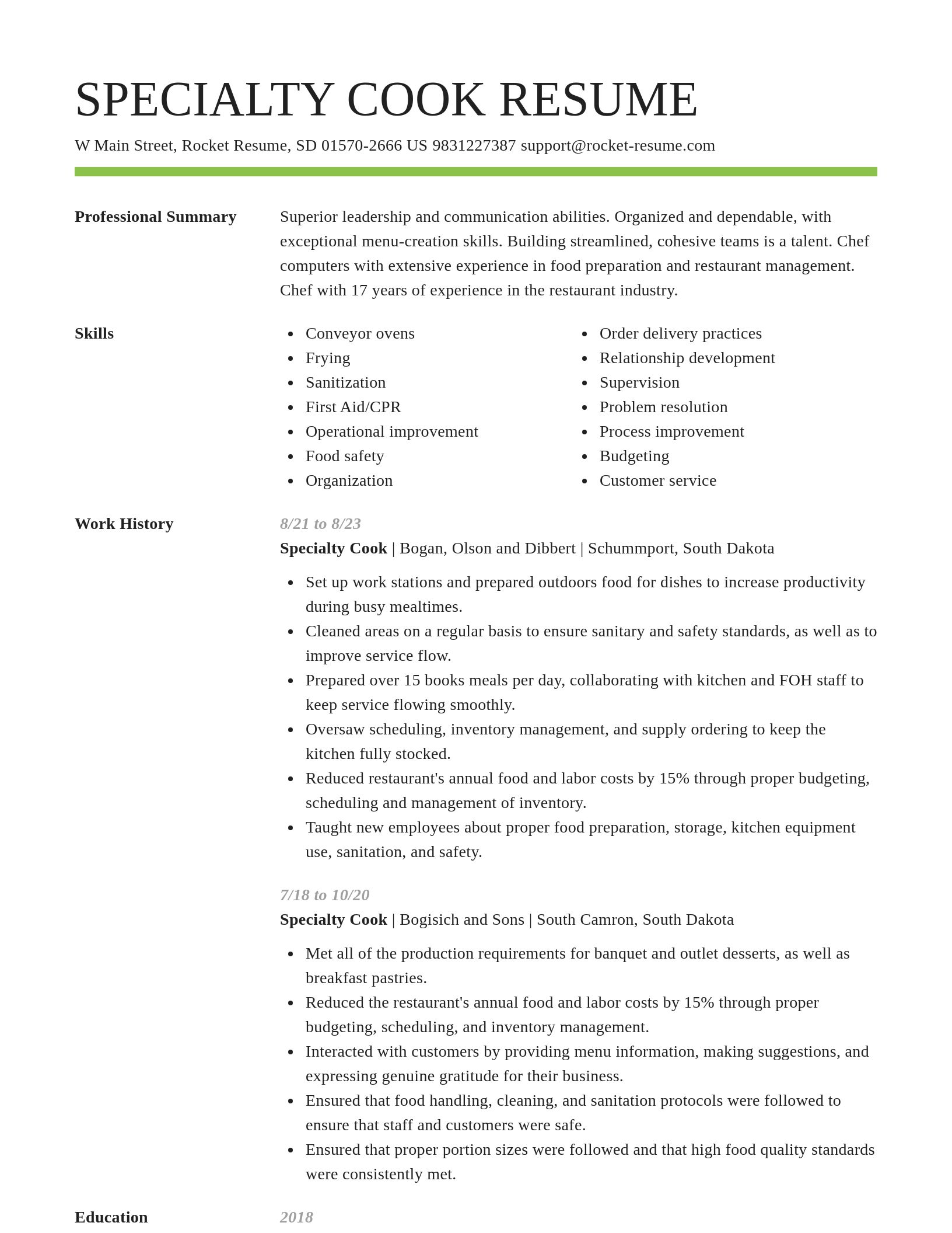 Smart resume template