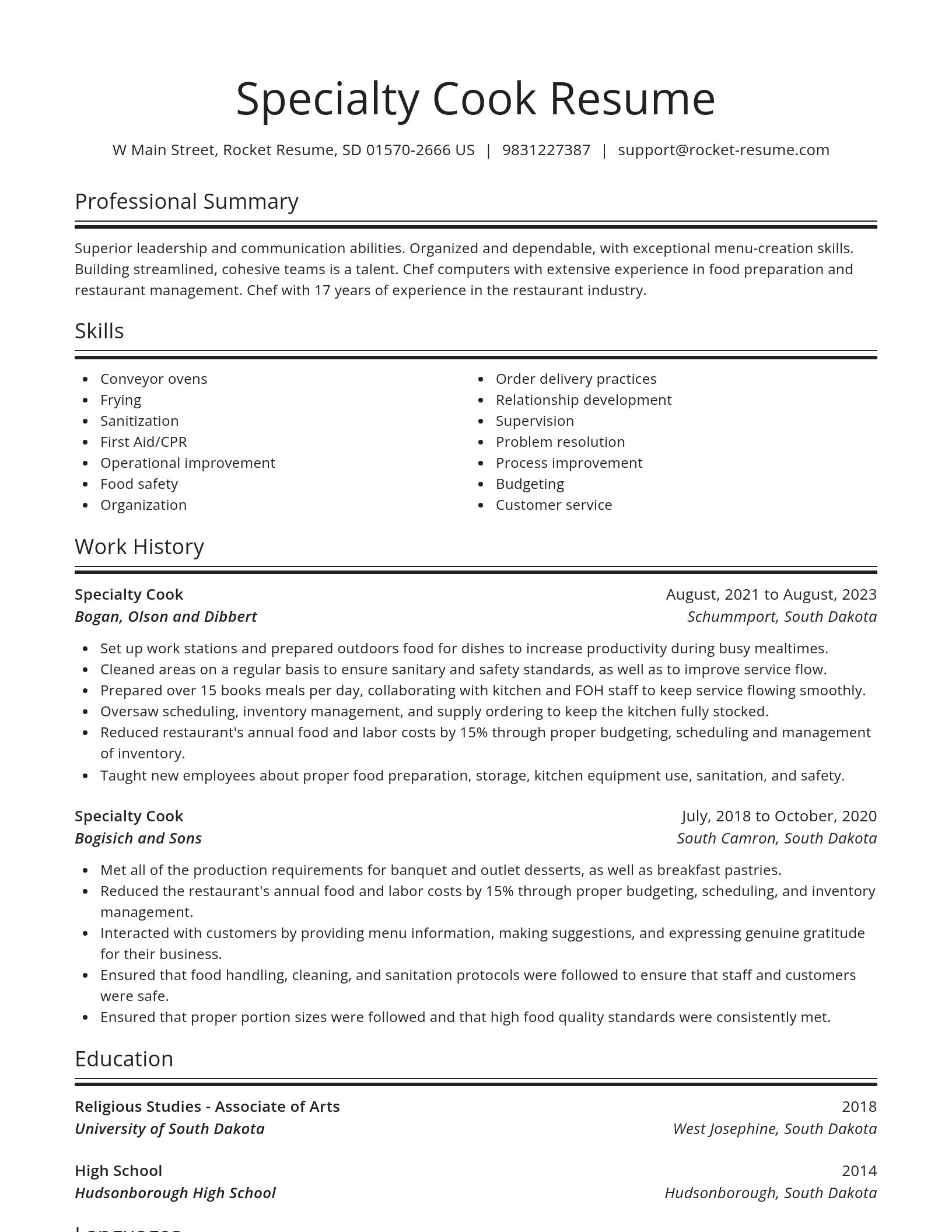 Spotlight resume template