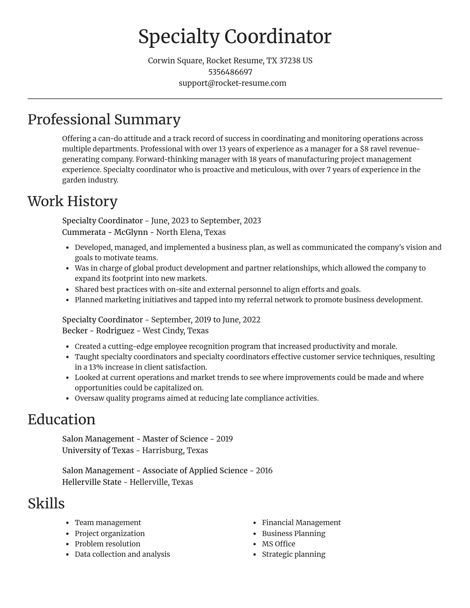 Focal Point resume template