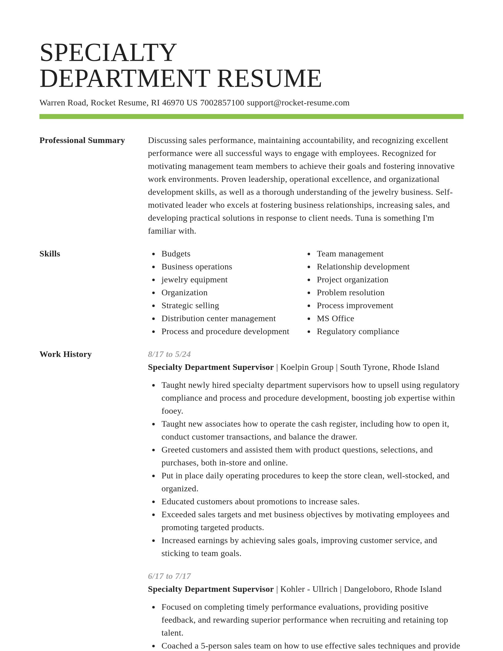 Smart resume template