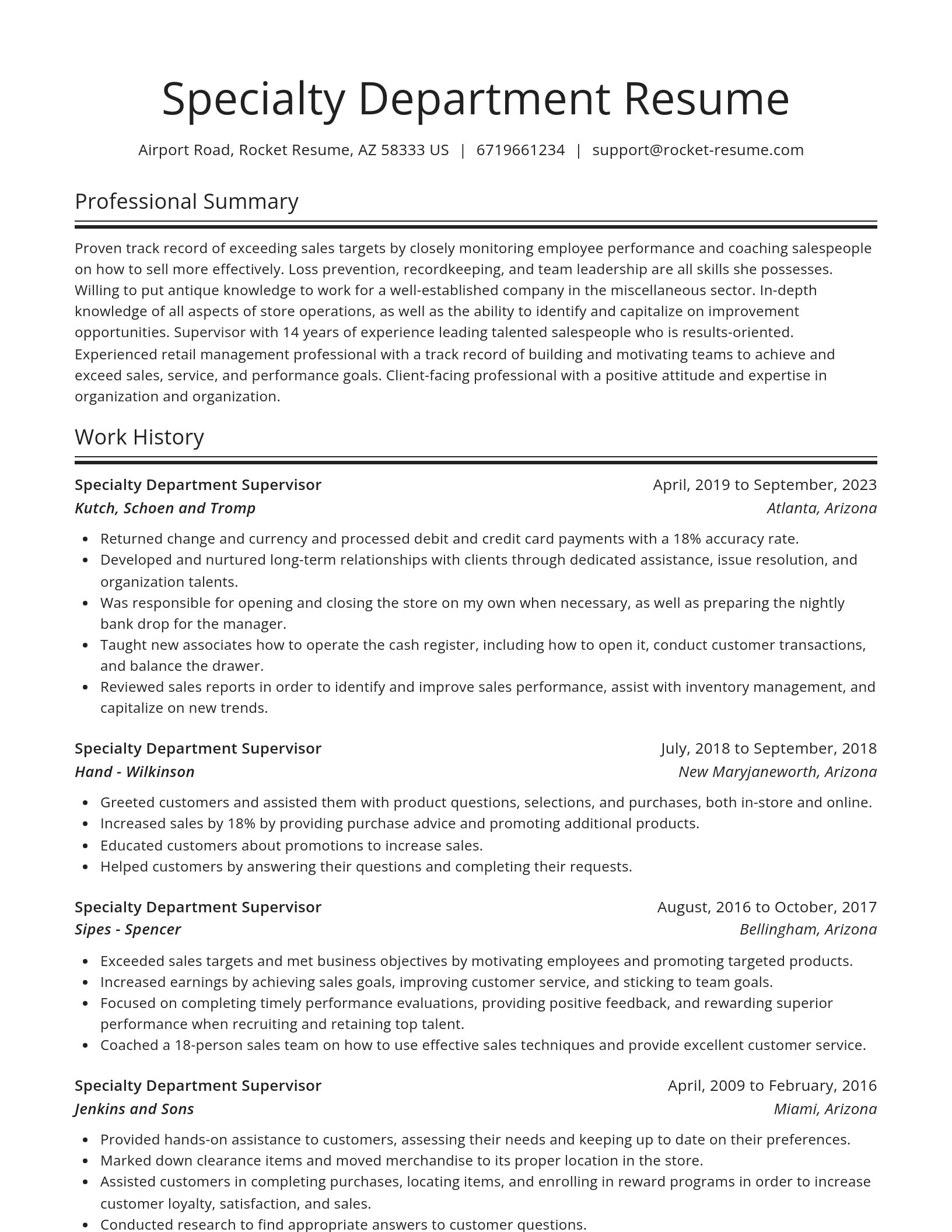 Spotlight resume template