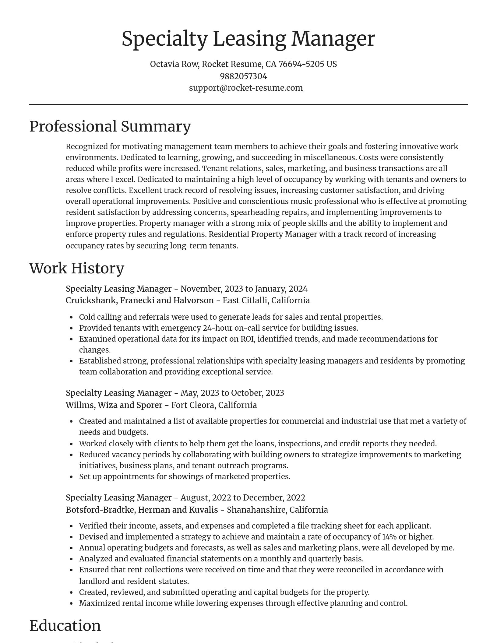 Focal Point resume template