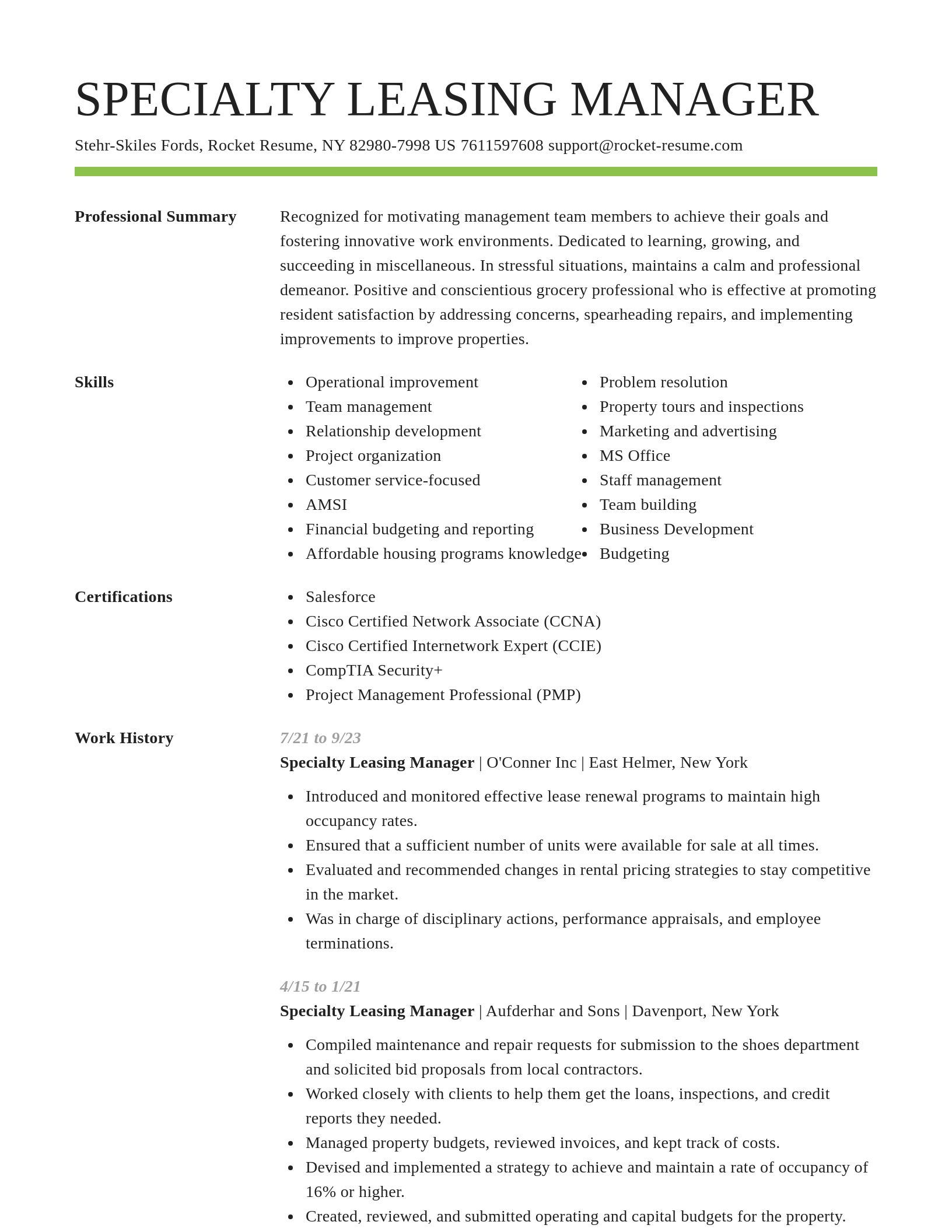 Smart resume template