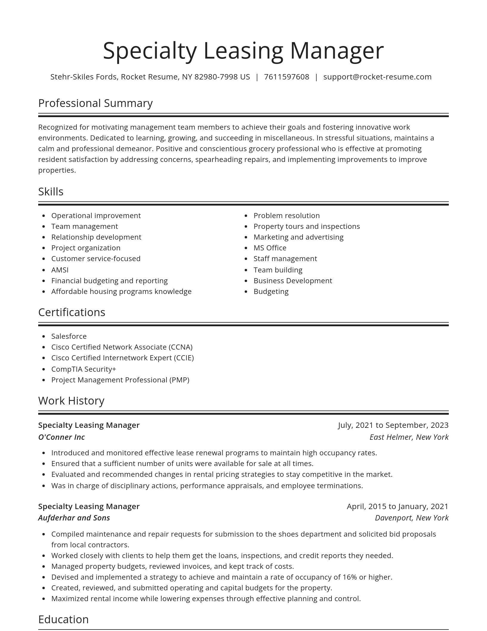 Spotlight resume template