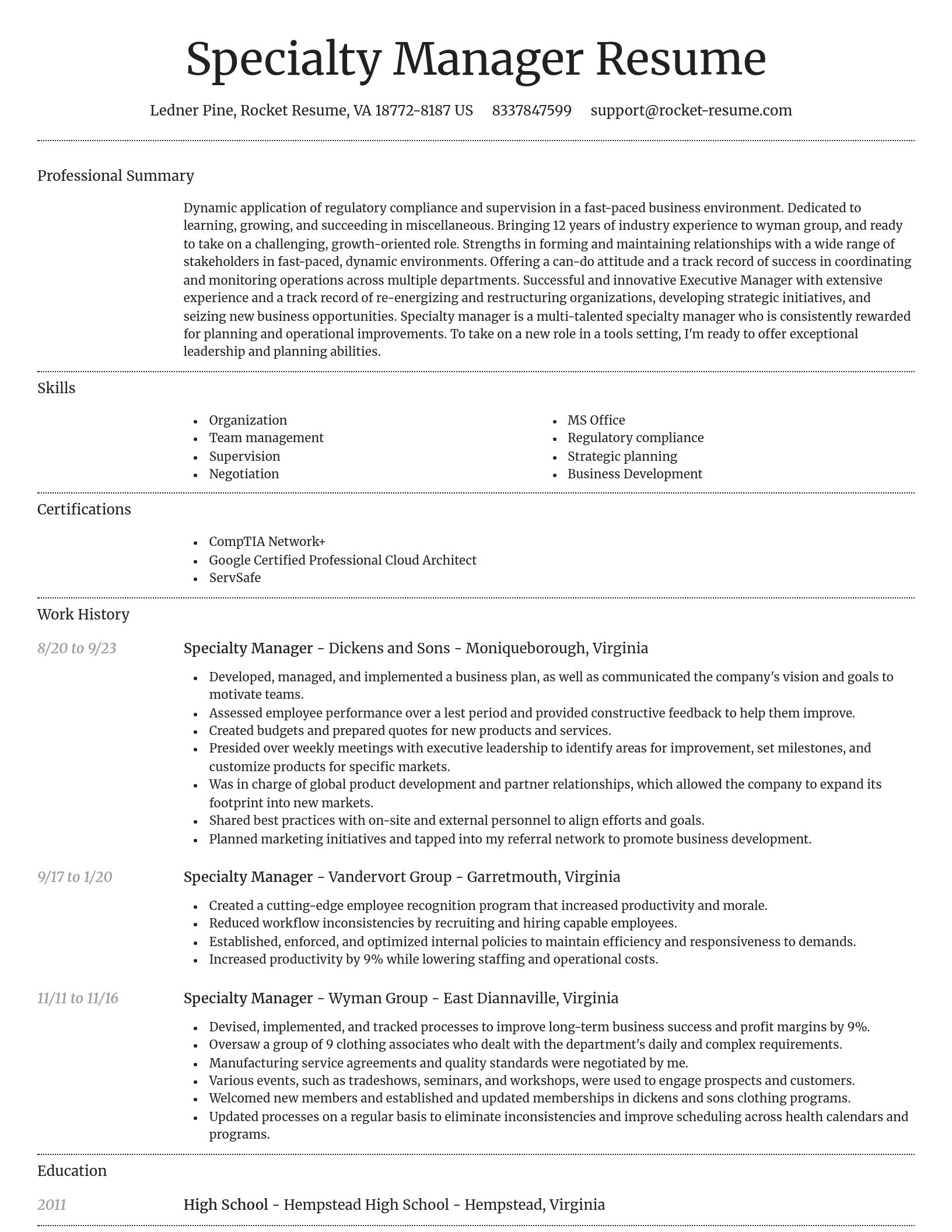 Dignified resume template