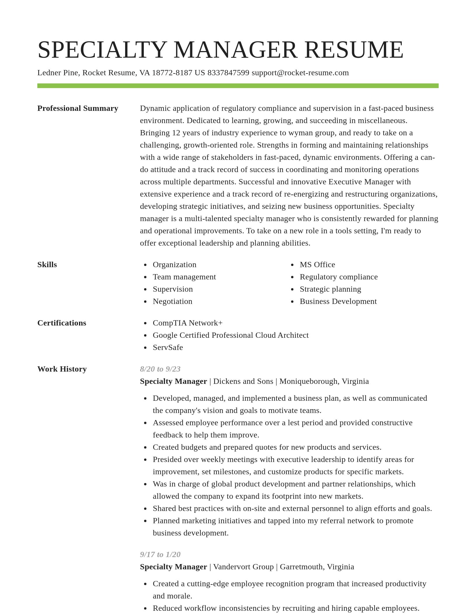 Smart resume template