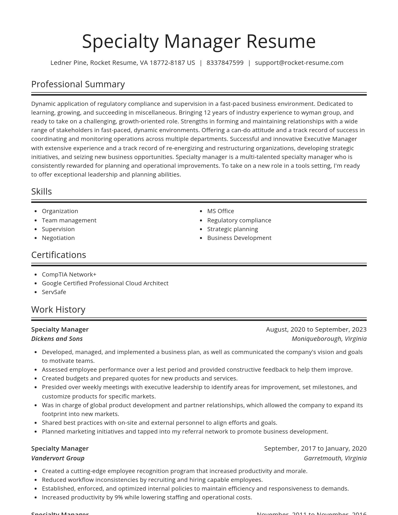 Spotlight resume template