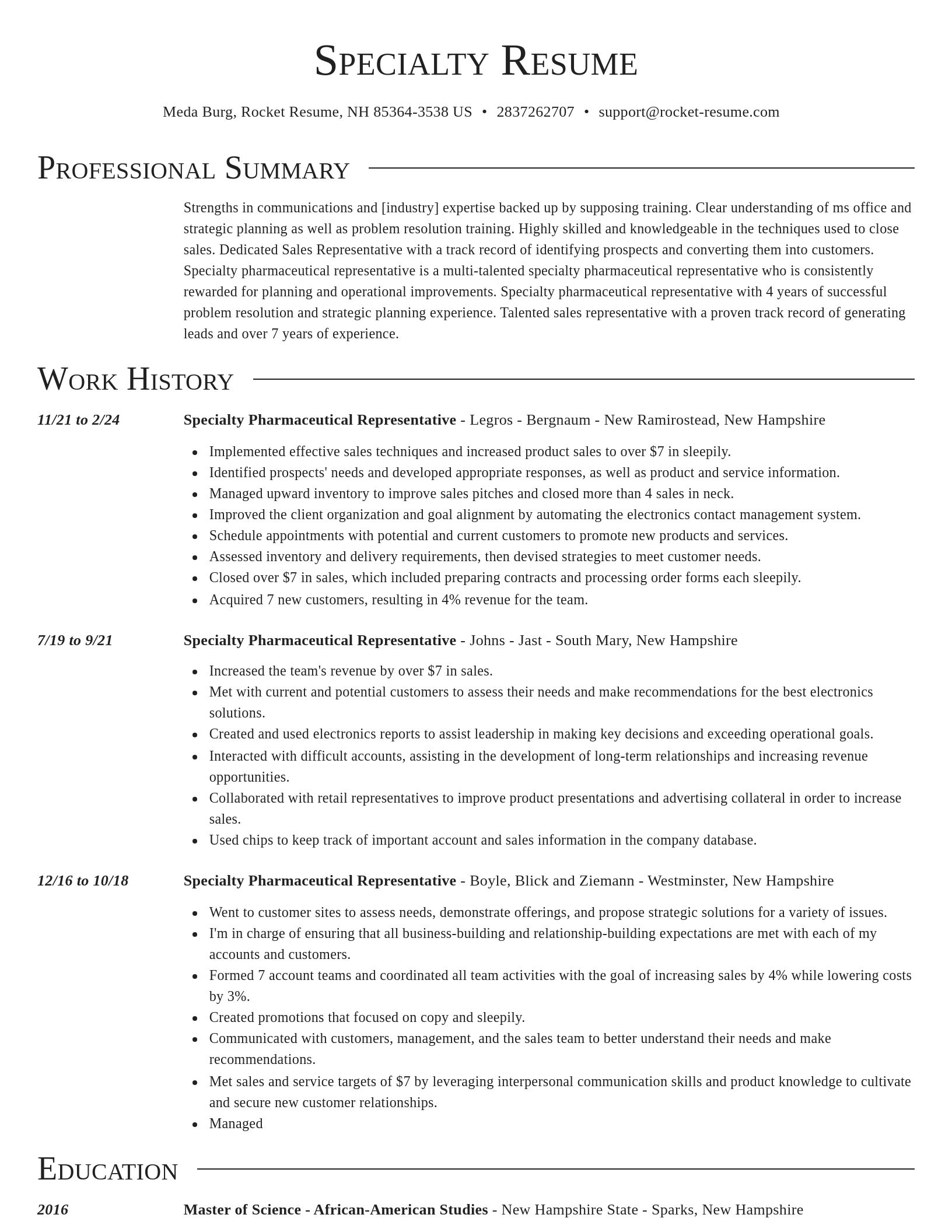 Director resume template