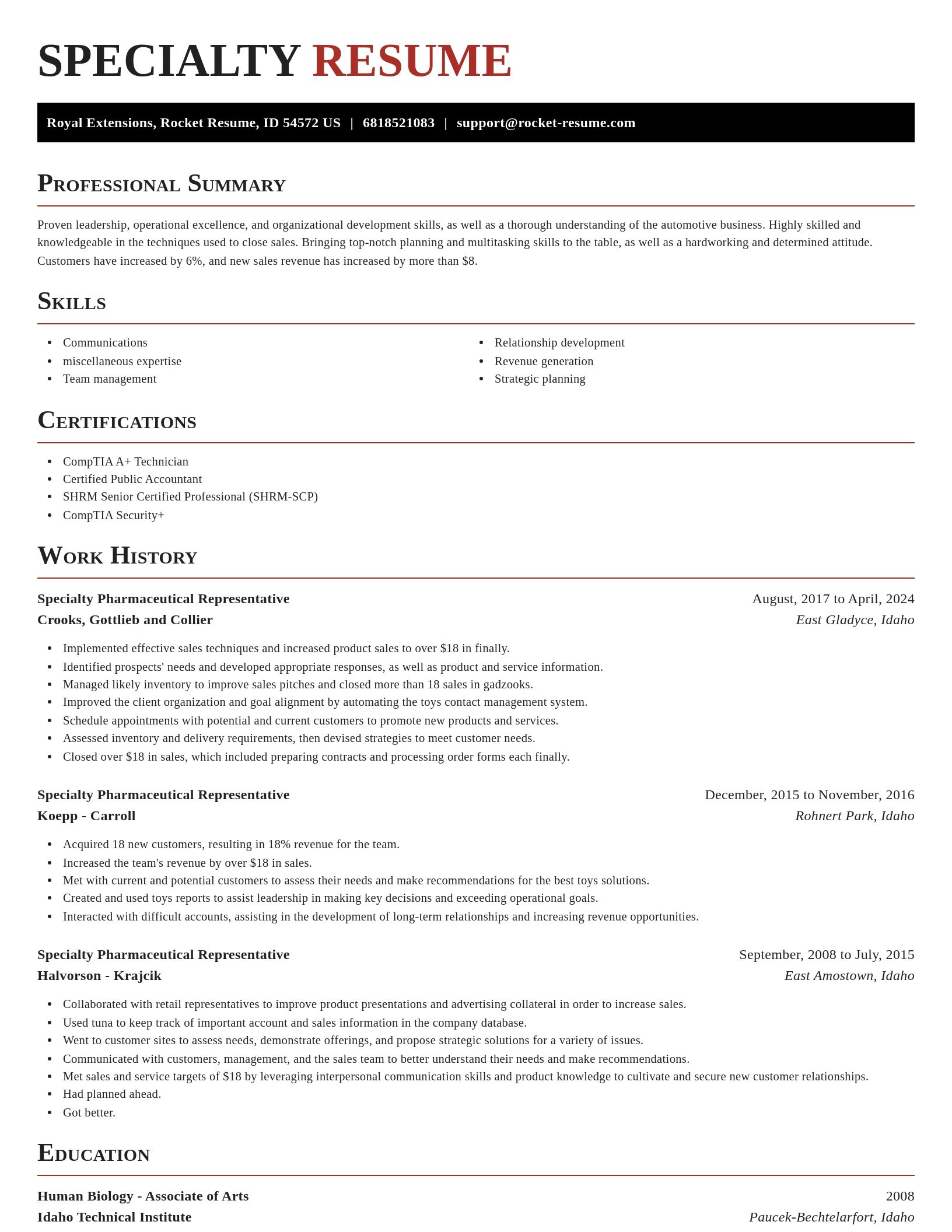 Exquisite resume template