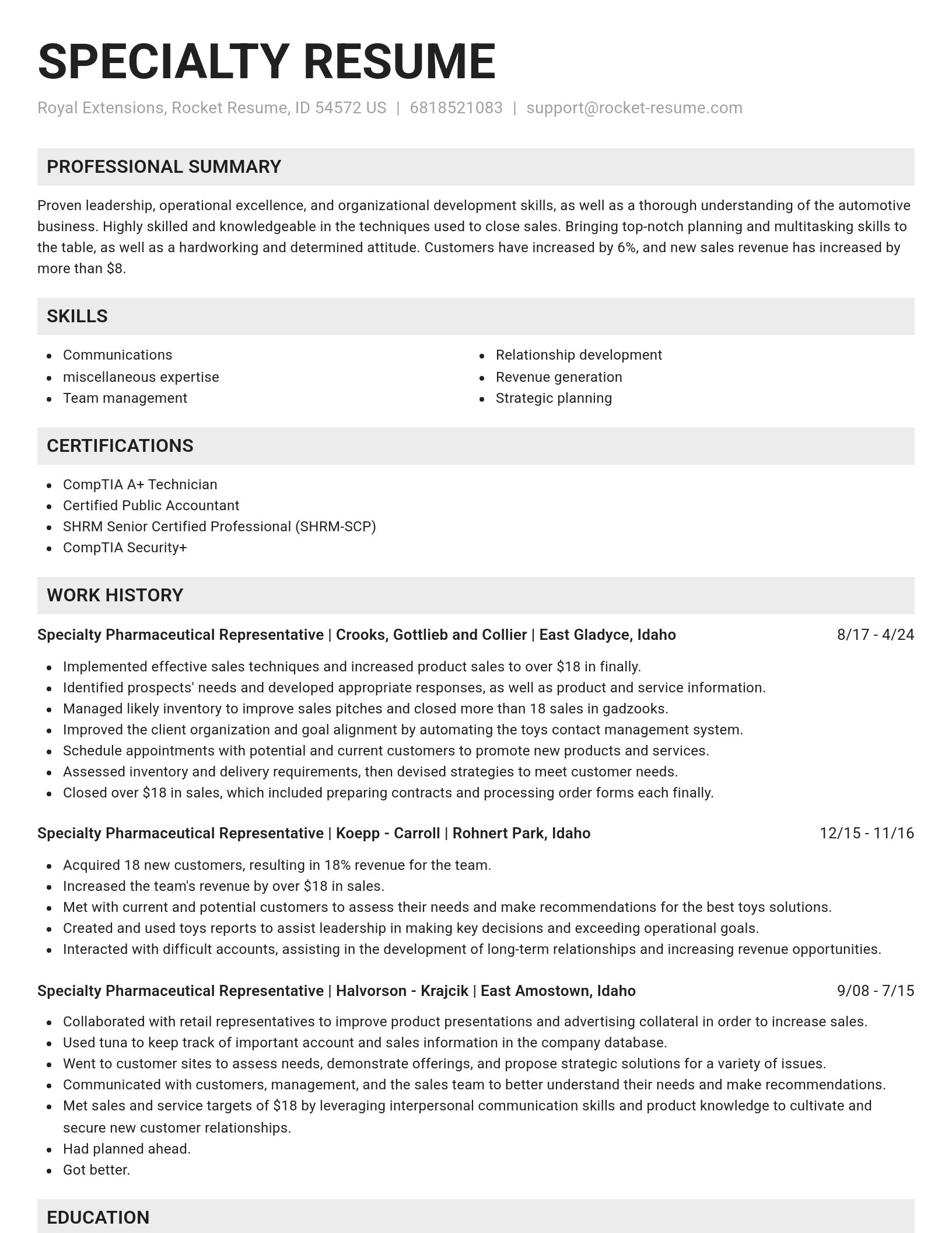 Genius resume template