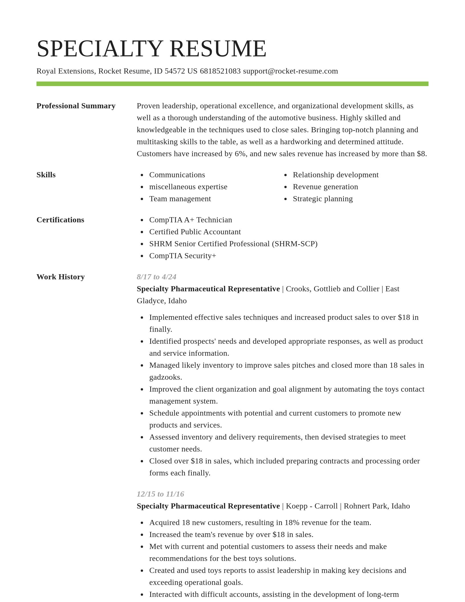 Smart resume template