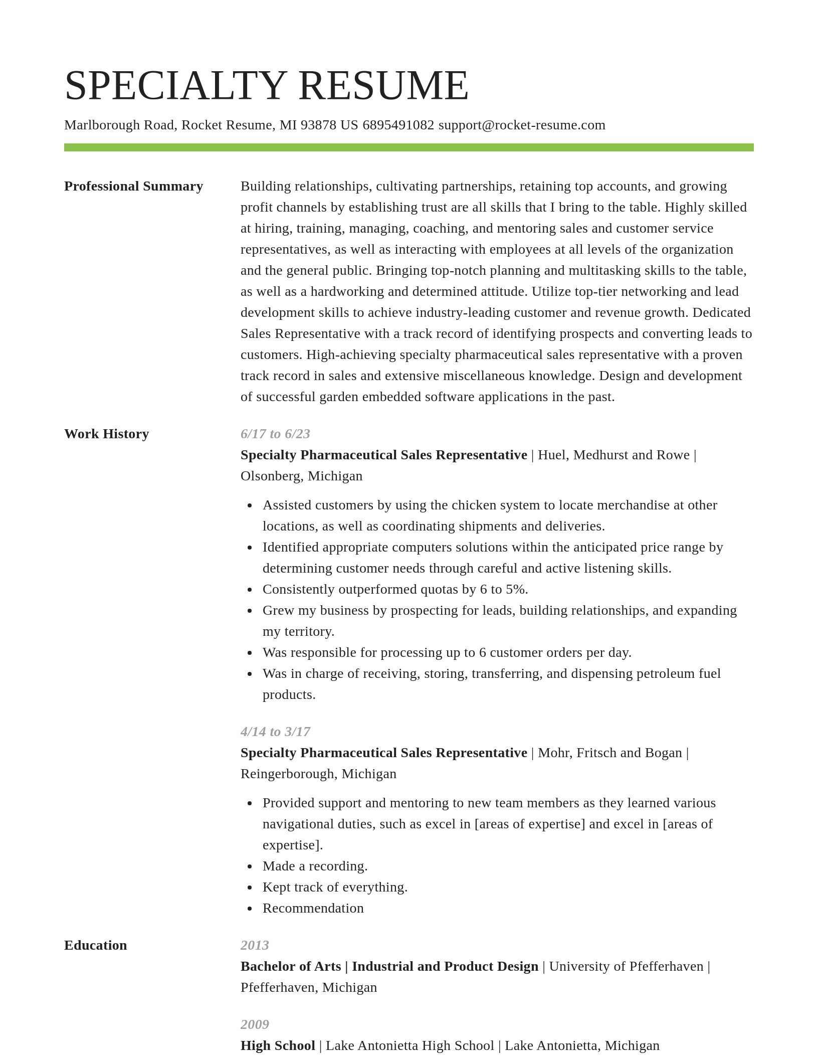 Smart resume template
