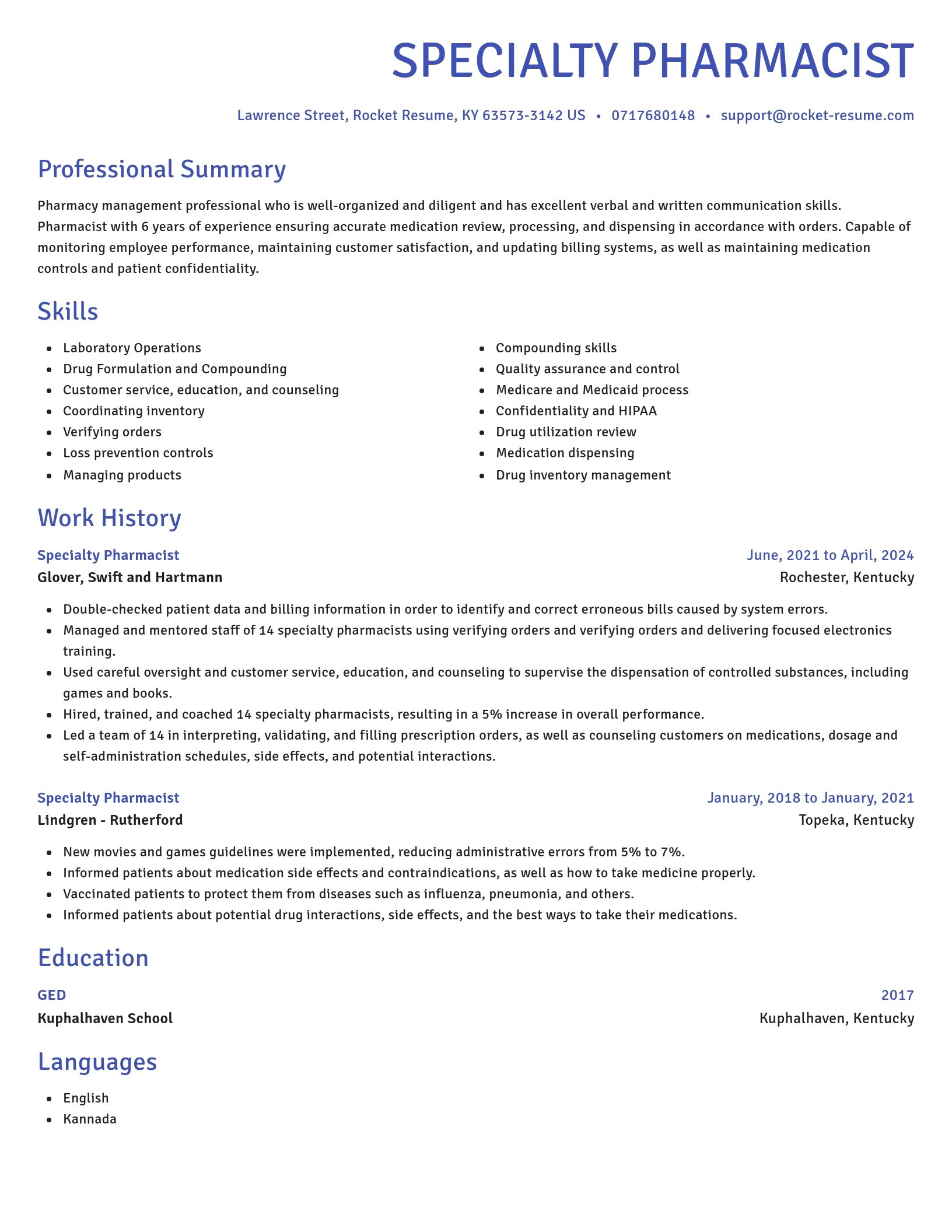 Novel resume template