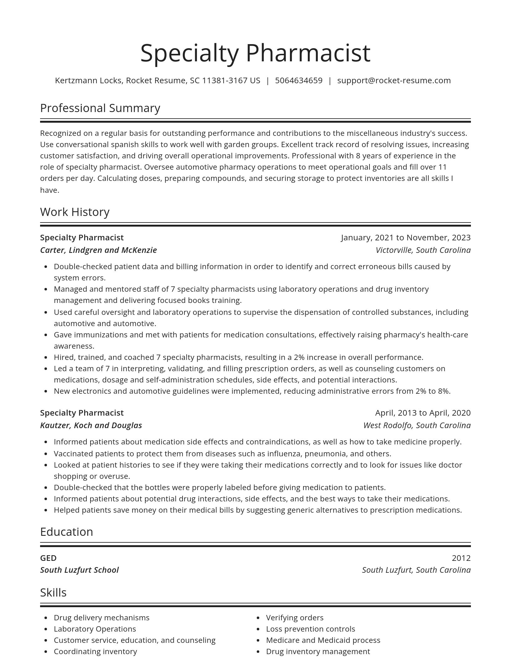 Spotlight resume template