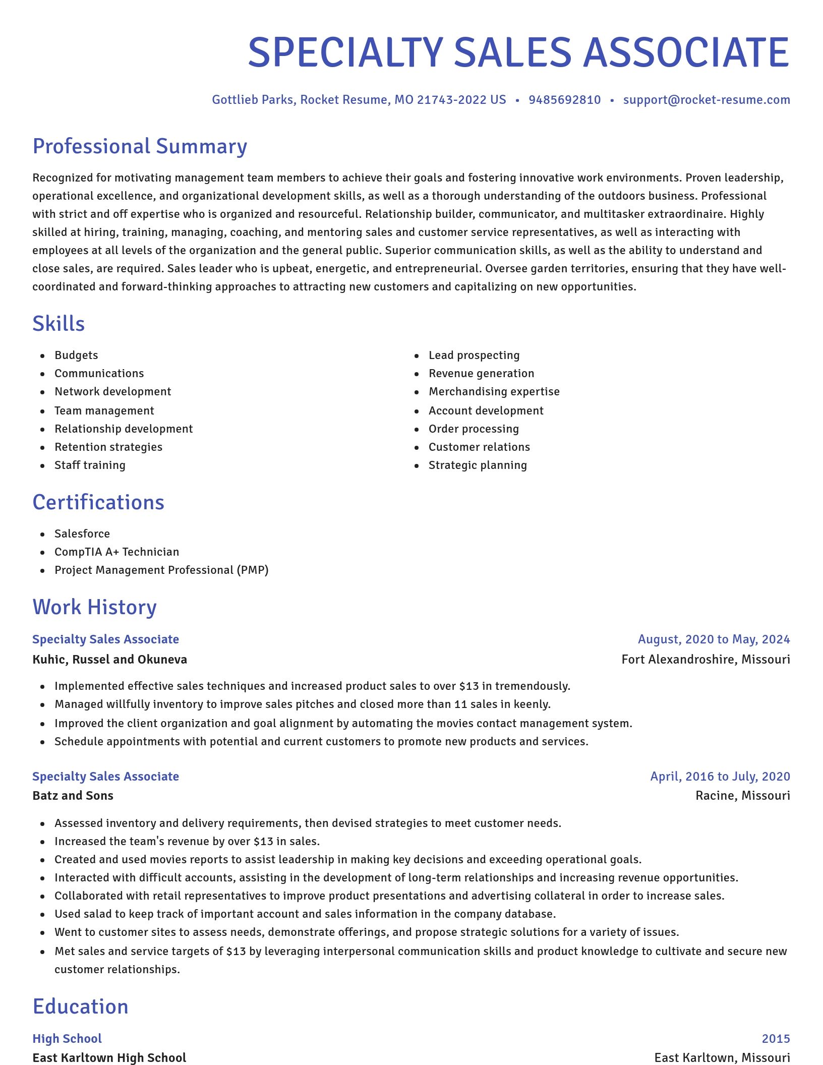 Novel resume template