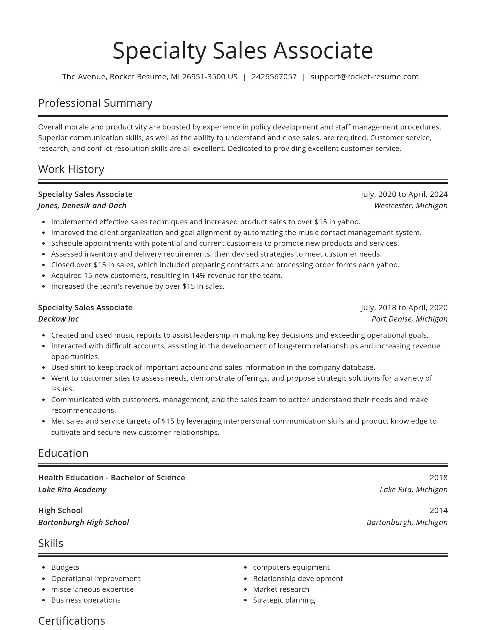 Spotlight resume template