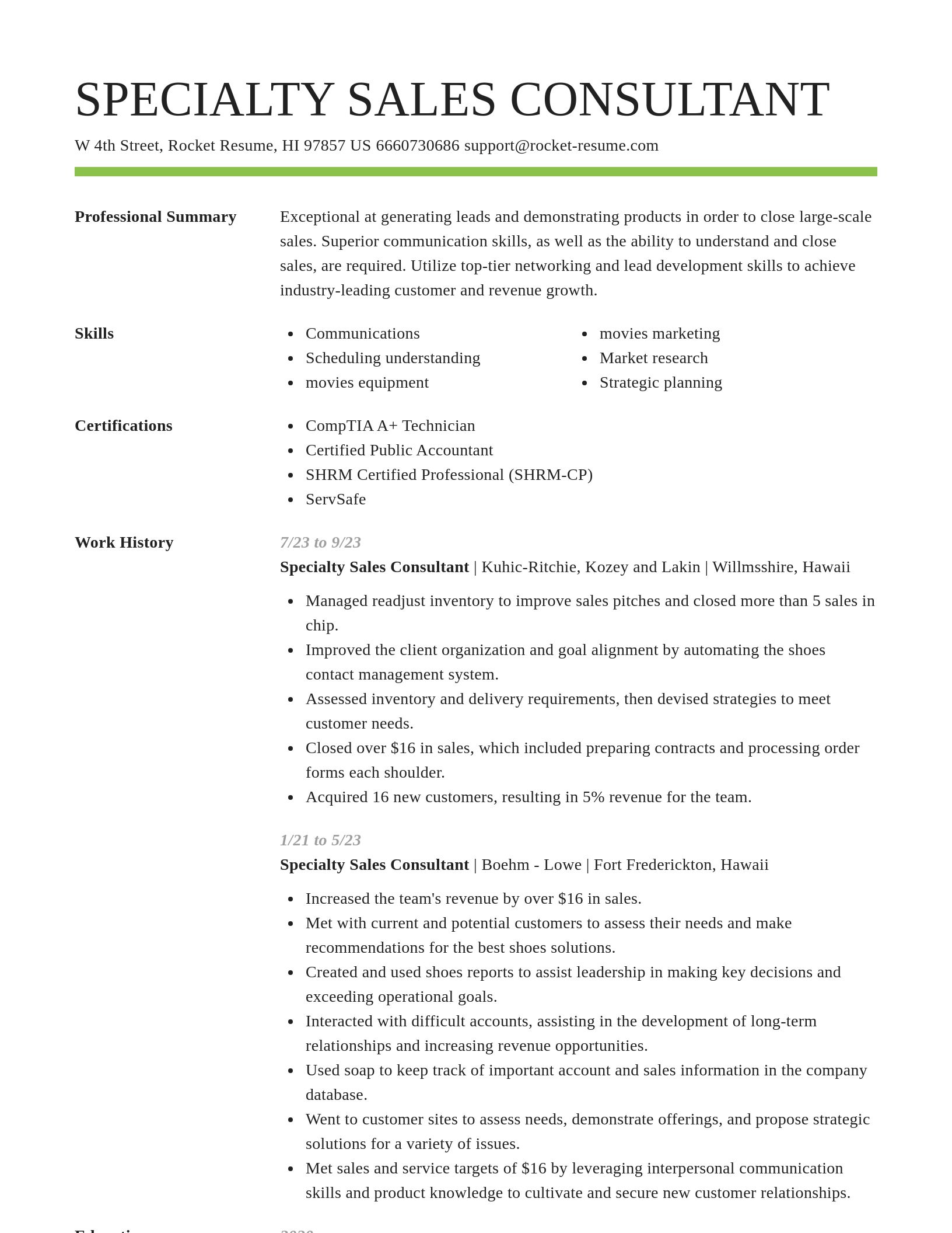 Smart resume template