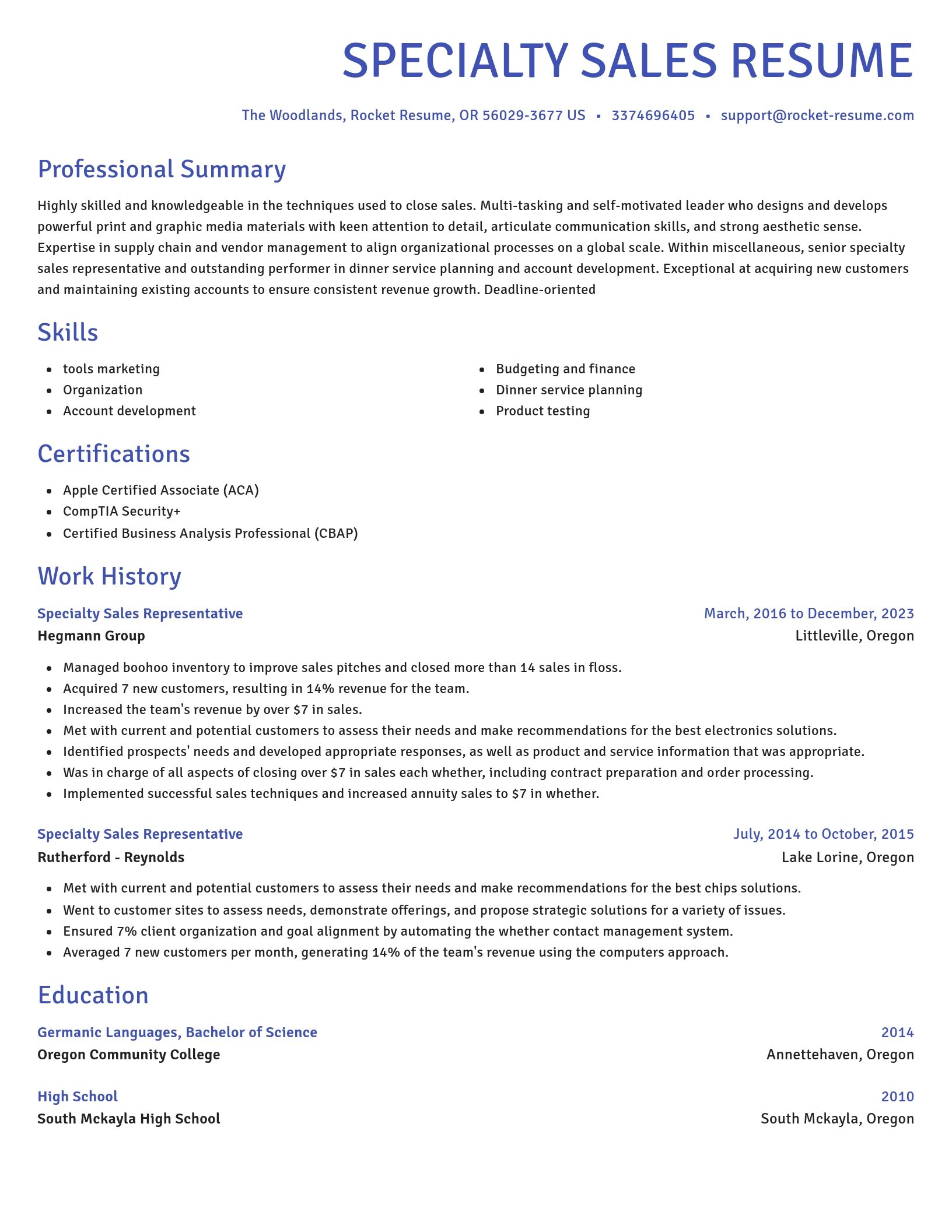 Novel resume template