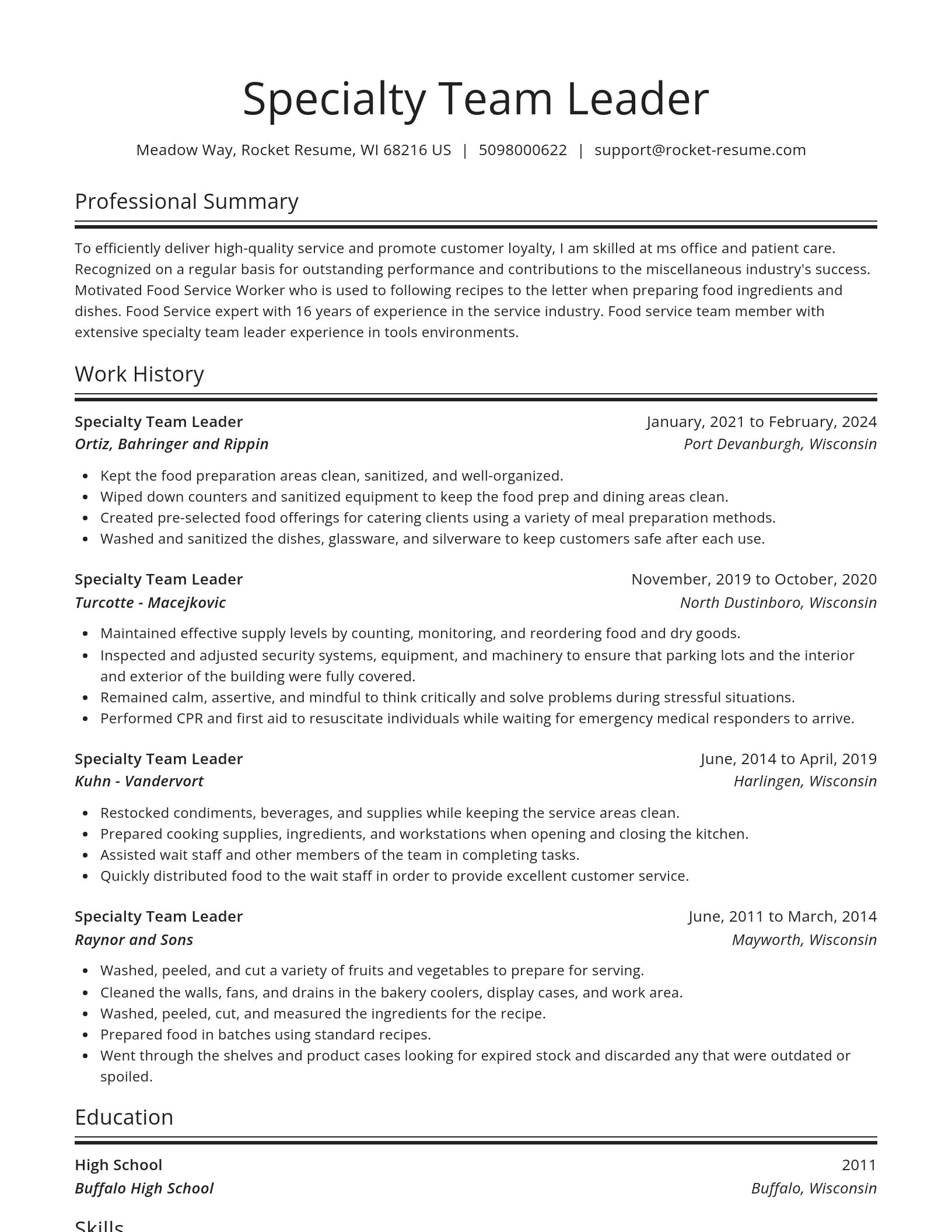 Spotlight resume template