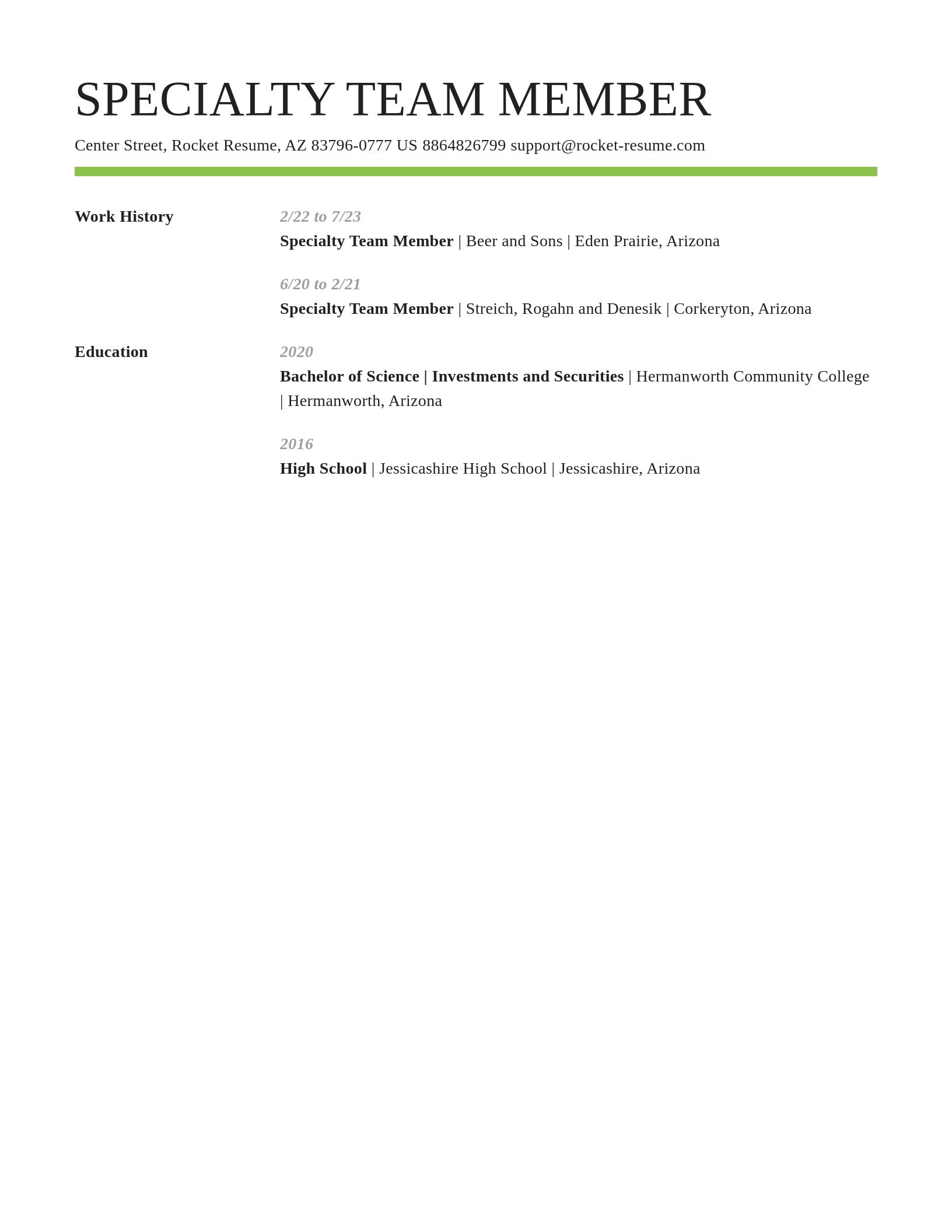 Smart resume template